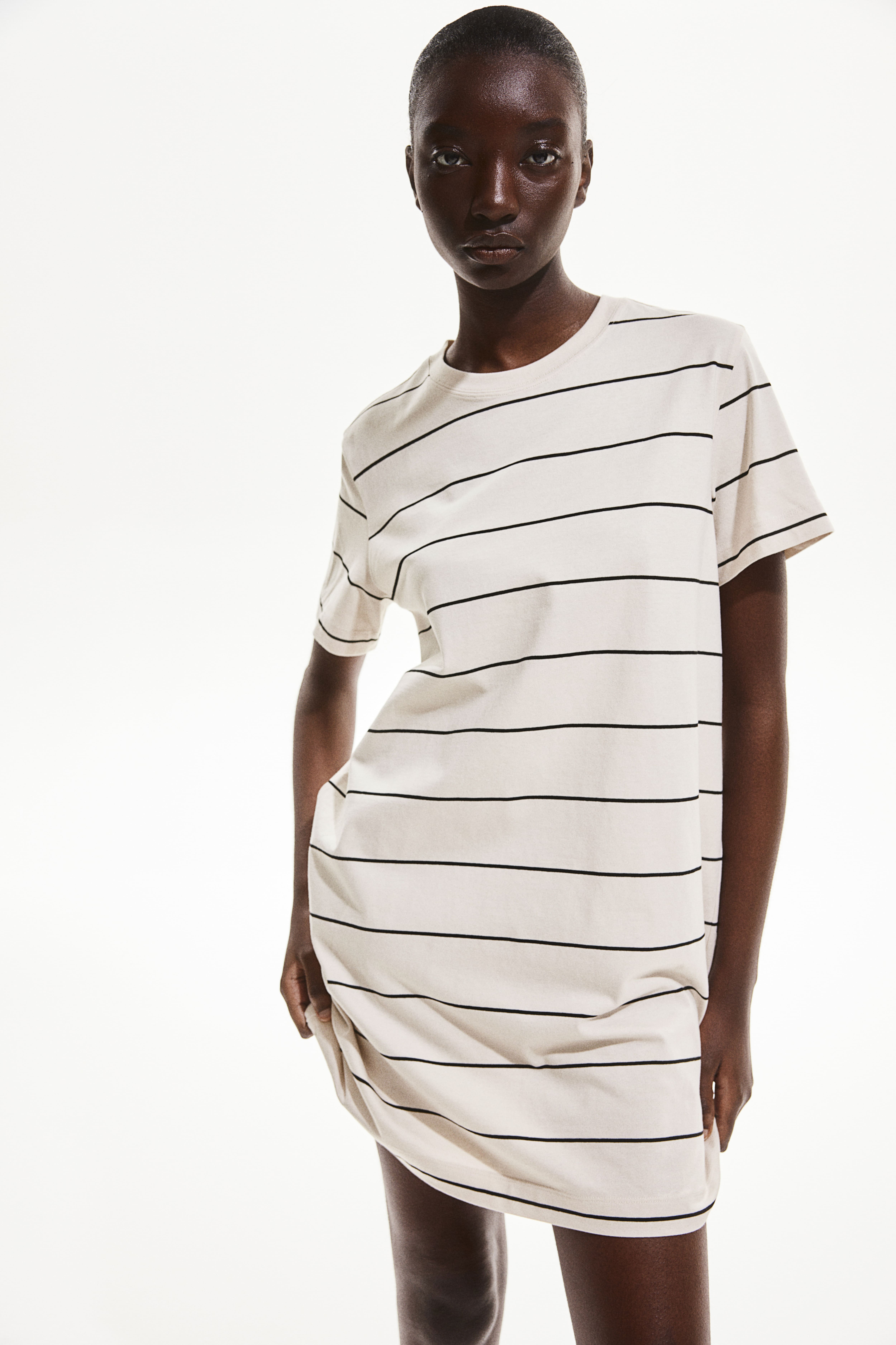 Pinstripe t shirt dress online