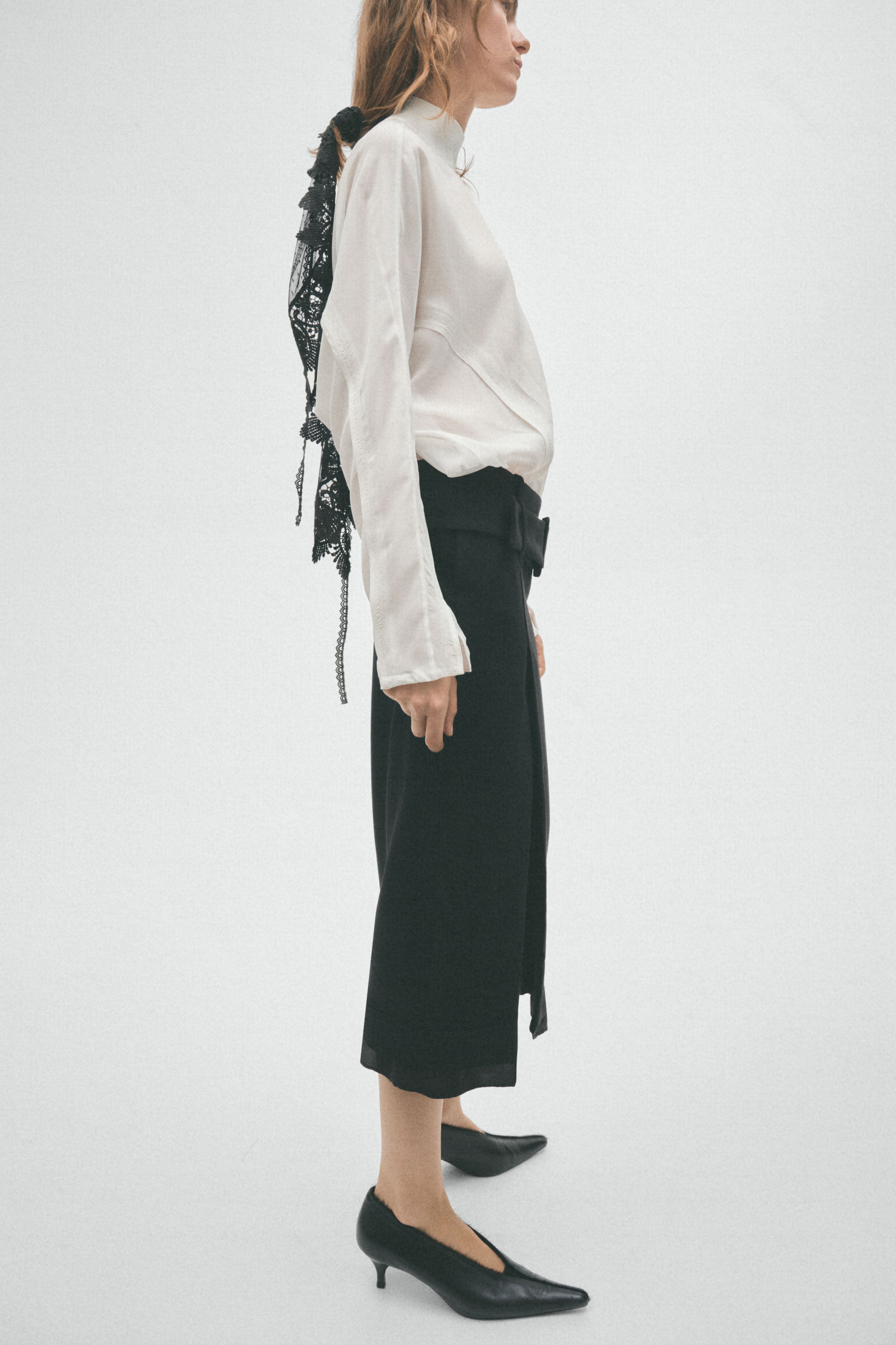 Batwing-Sleeved Viscose Top