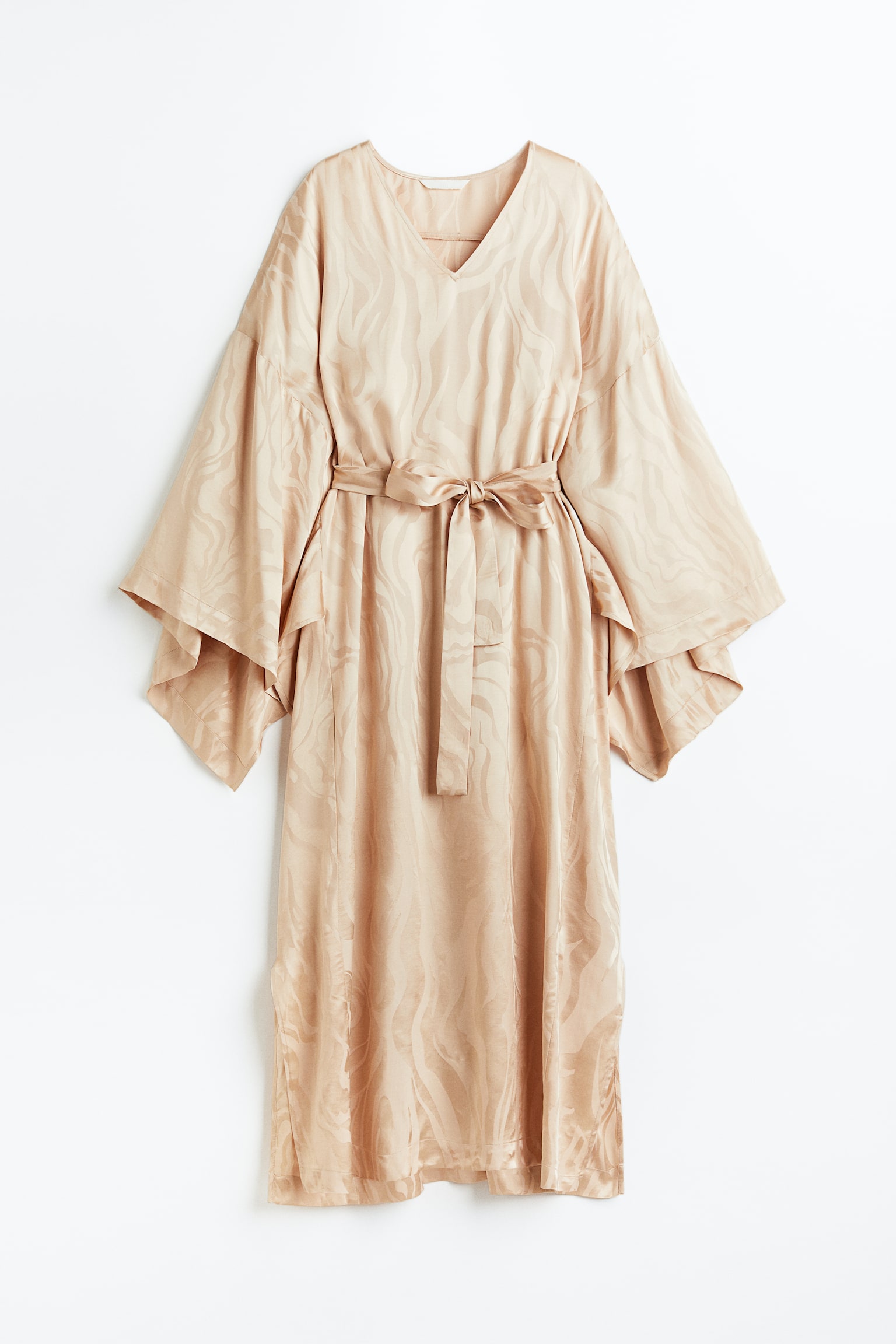 Oversized Kaftan Dress - Beige/Pattern - 1