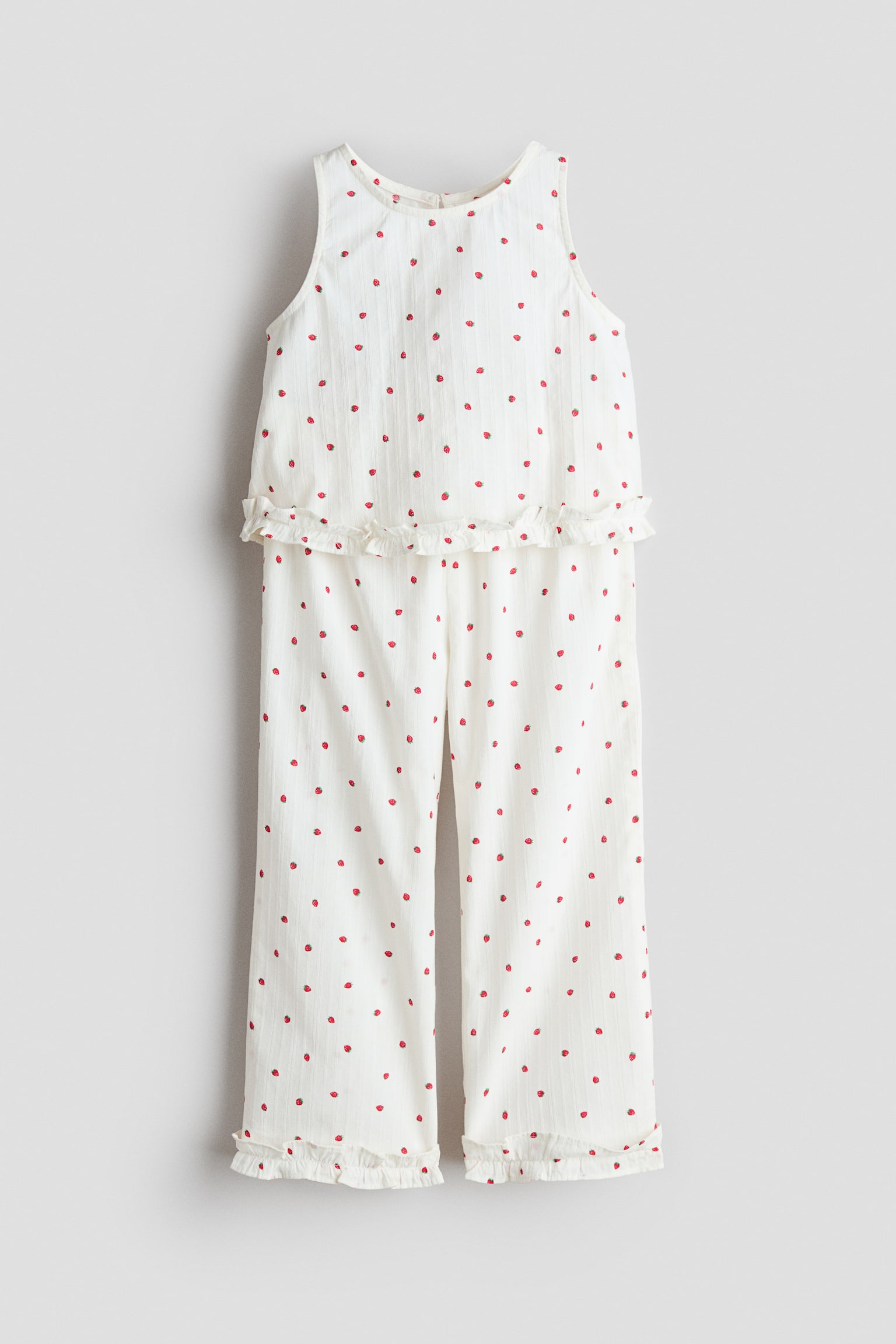 2-piece patterned cotton set - Cream/Strawberries