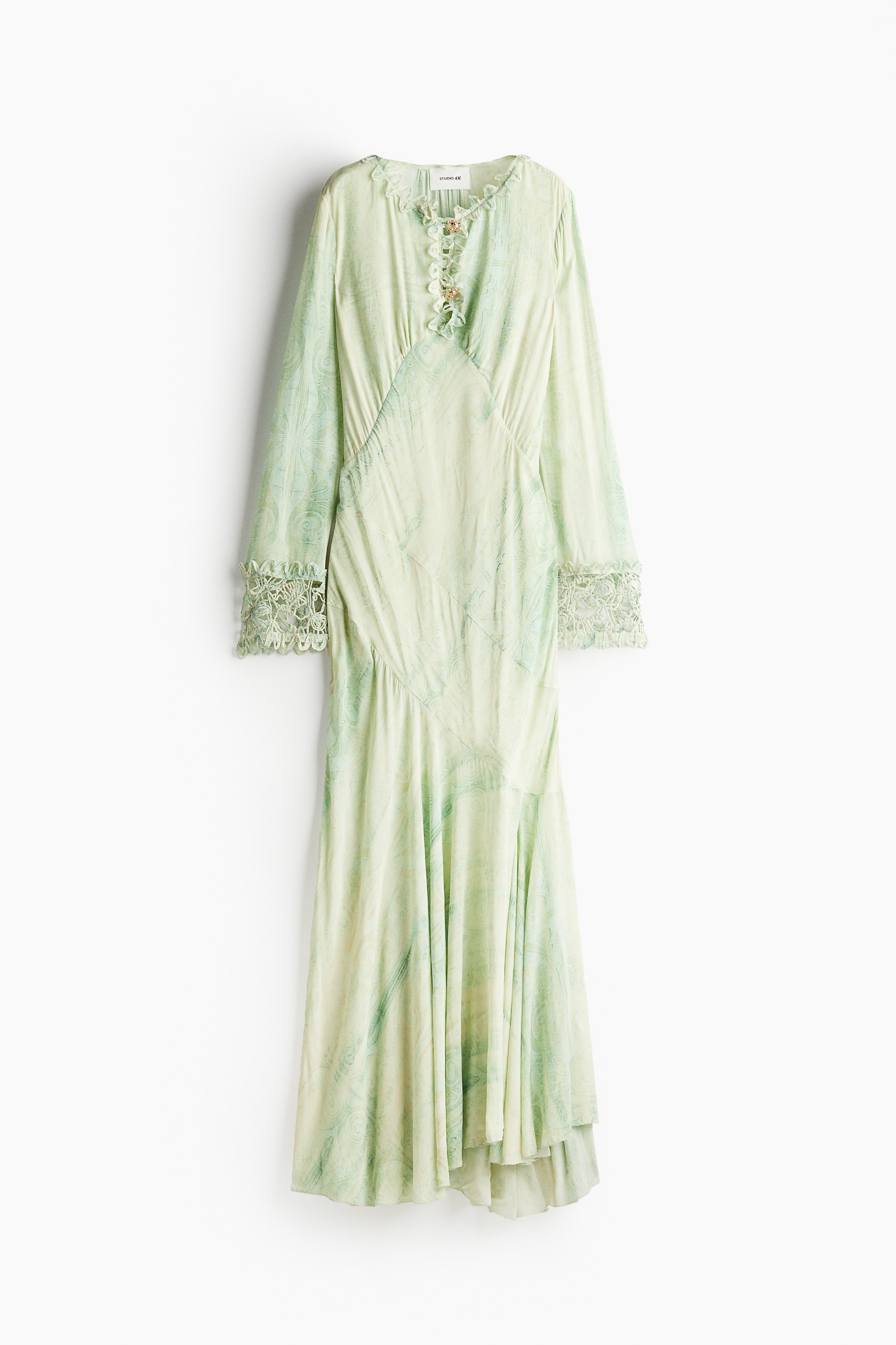Embellished Patterned Dress - Mint green/patterned - Ladies | H\u0026M US