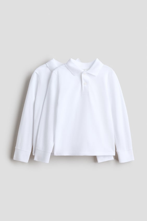 Детские рубашки H&M 2-pack Long-sleeved Polo Shirts