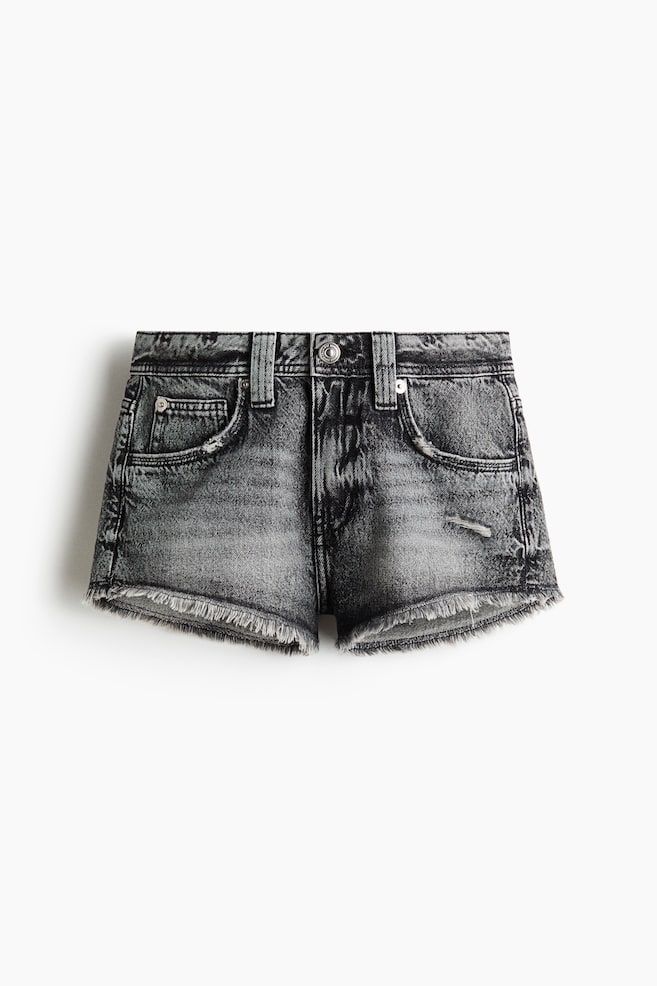 Frayed denim shorts - Denim grey/Denim blue - 1