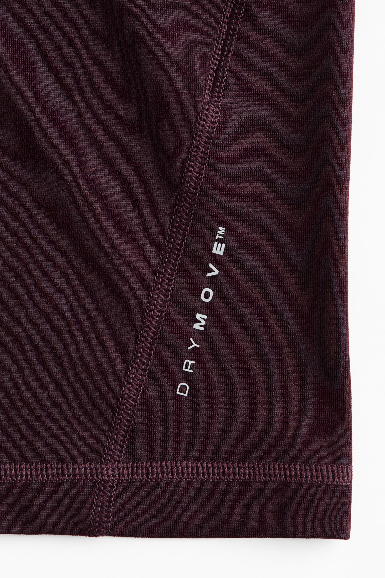 Мужской топ H&M Move Regular-Fit Sports with DryMove™, цвет: Шоколадный сливовый — фото 7