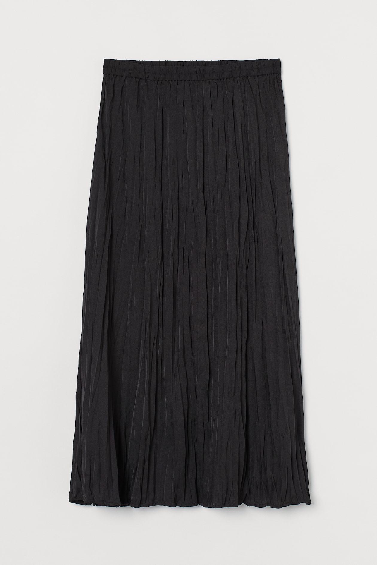 Crinkled Skirt - High waist - Midi - Black - Ladies | H&M US