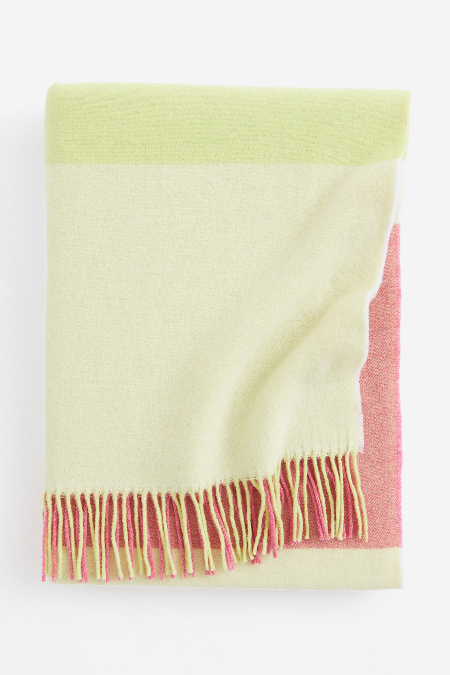 Wool-blend blanket - Lime green/Checked/Green/Checked/Dark beige/White - 1