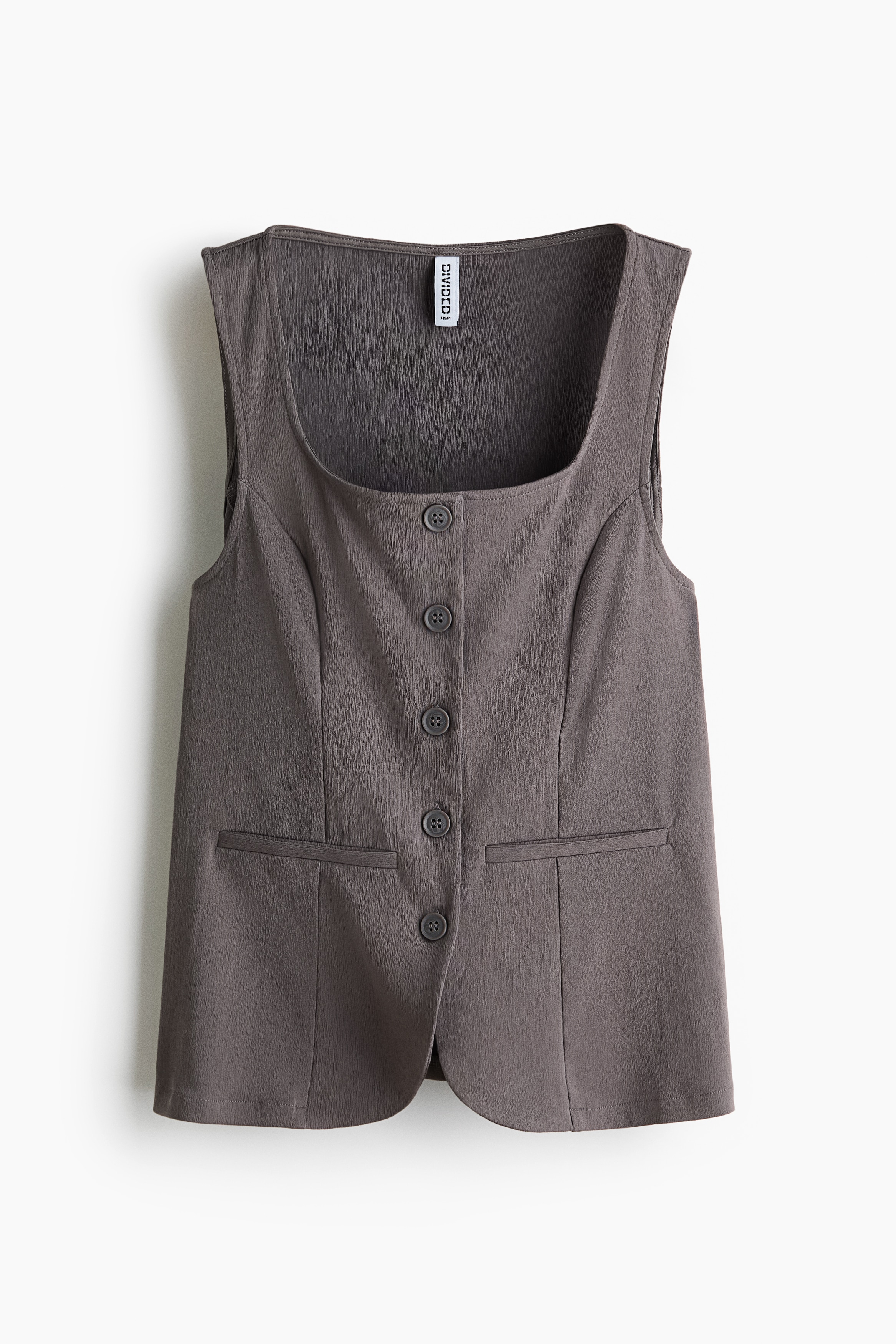 テクスチャードベスト - グレー/ブラック/クリーム