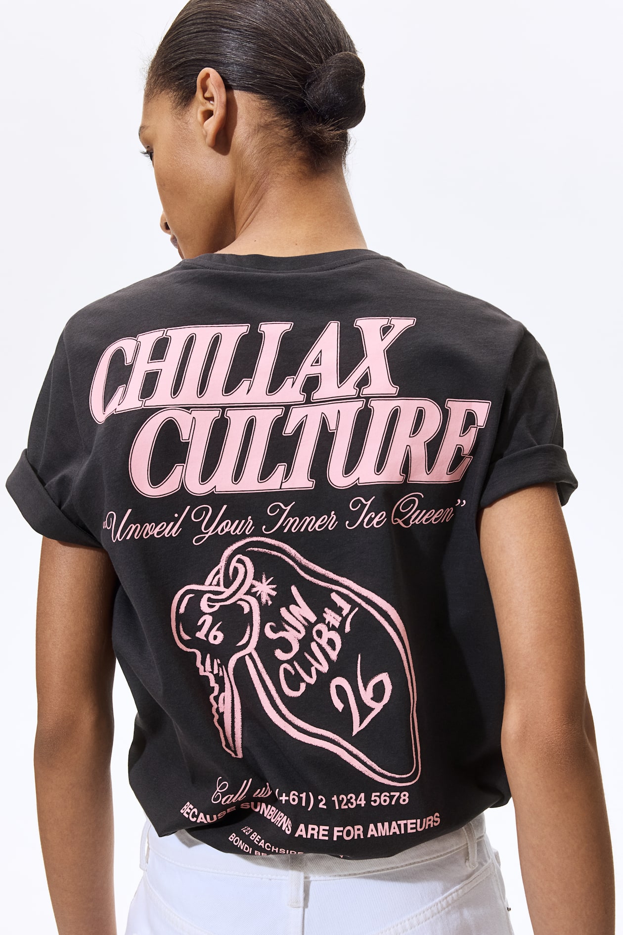 プリントTシャツ - ブラック／Chillax Culture - レディース | H&M JP
