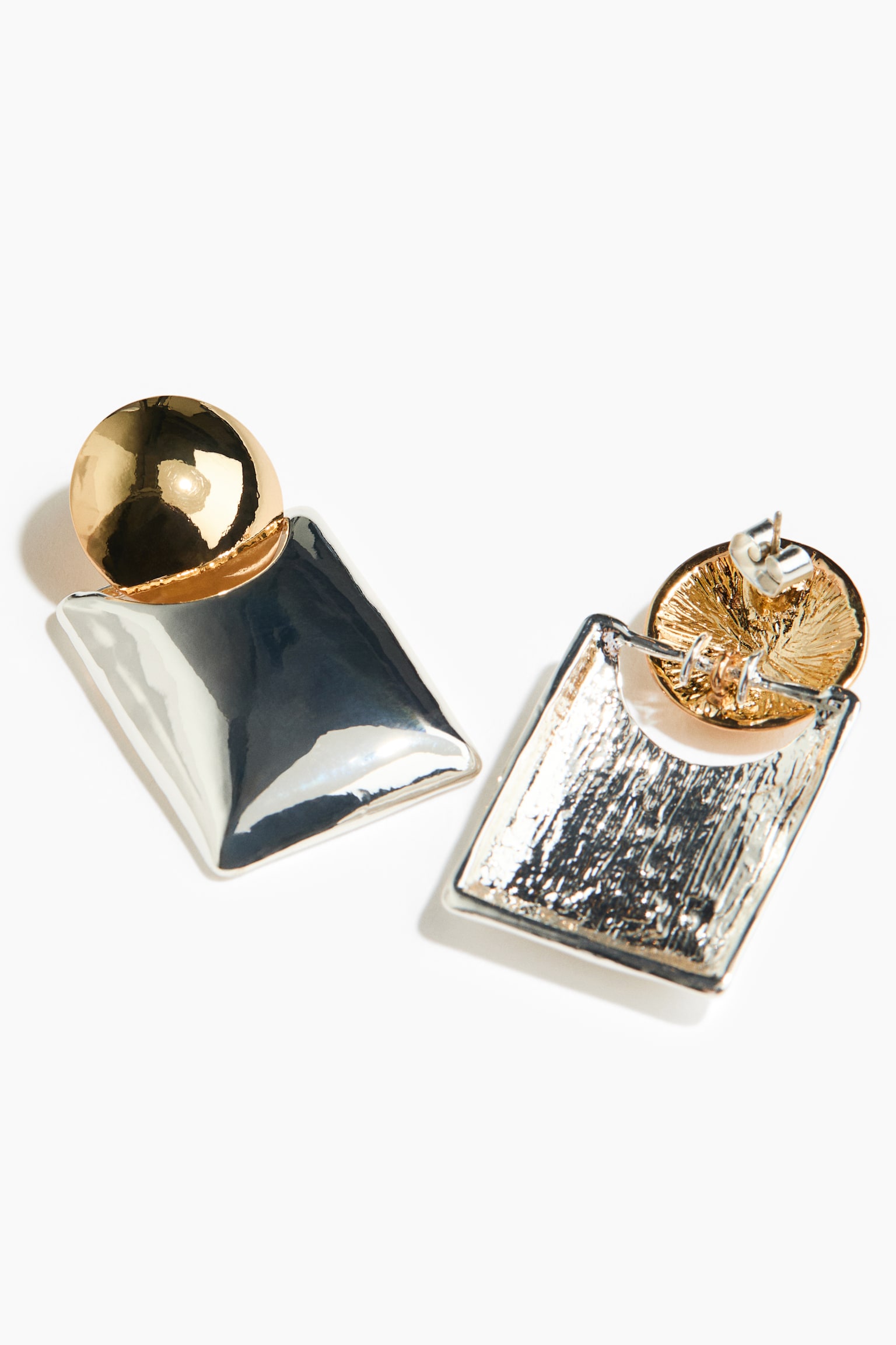 Boucles d'oreilles bicolores - Argenté/doré - 4