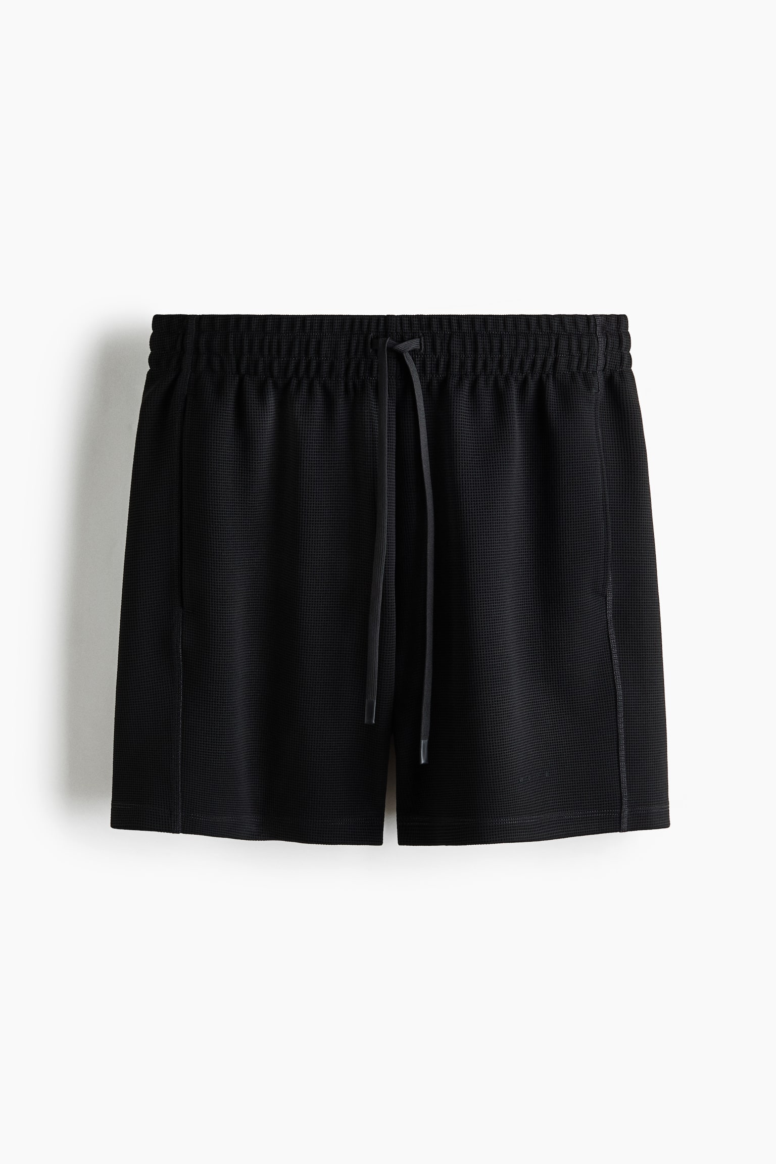 Regular-Fit Waffled Sports Shorts with DryMove™ - Black/Natural white - 1
