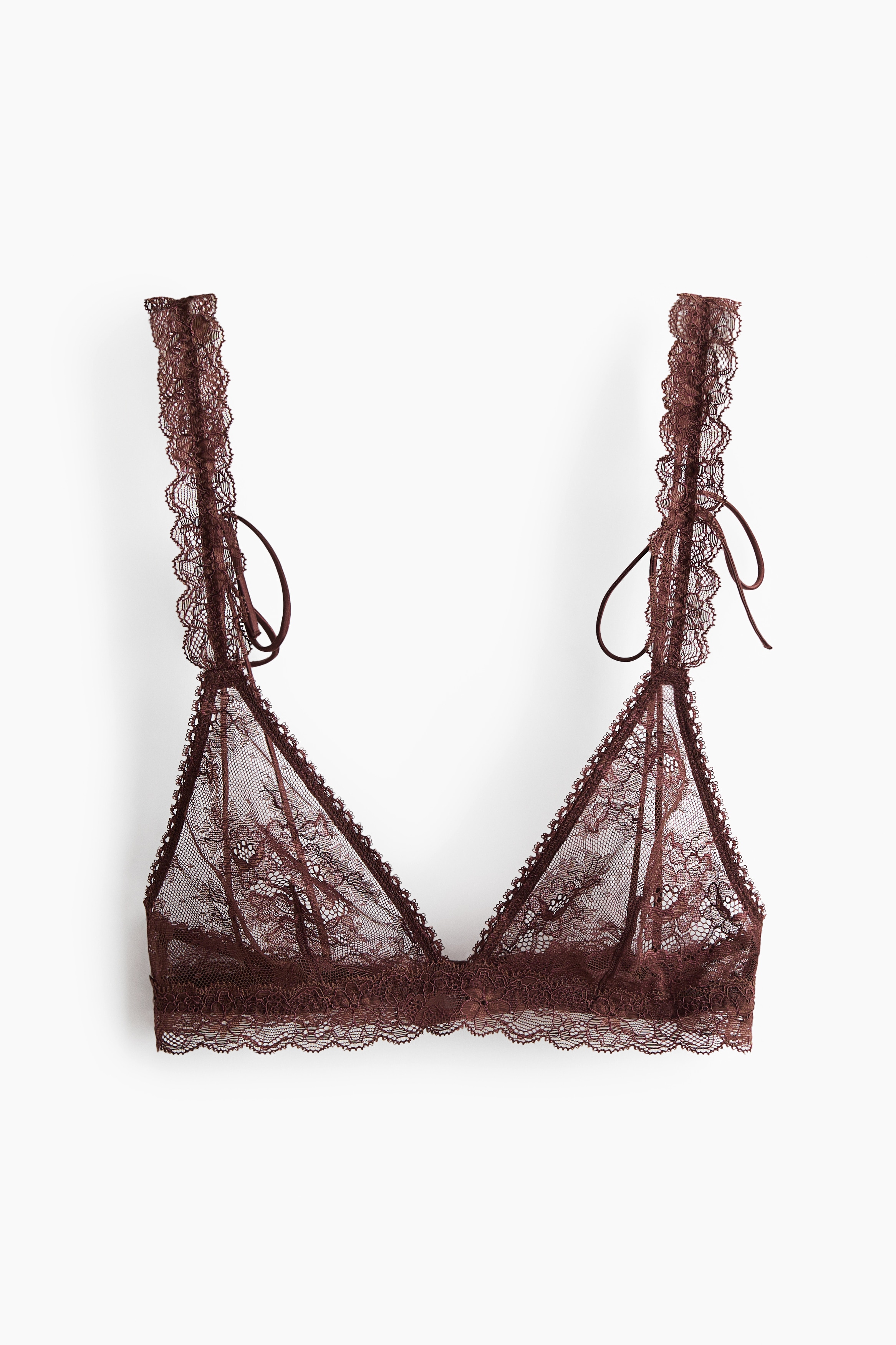 Soft lace bra - Tmavě hnědá