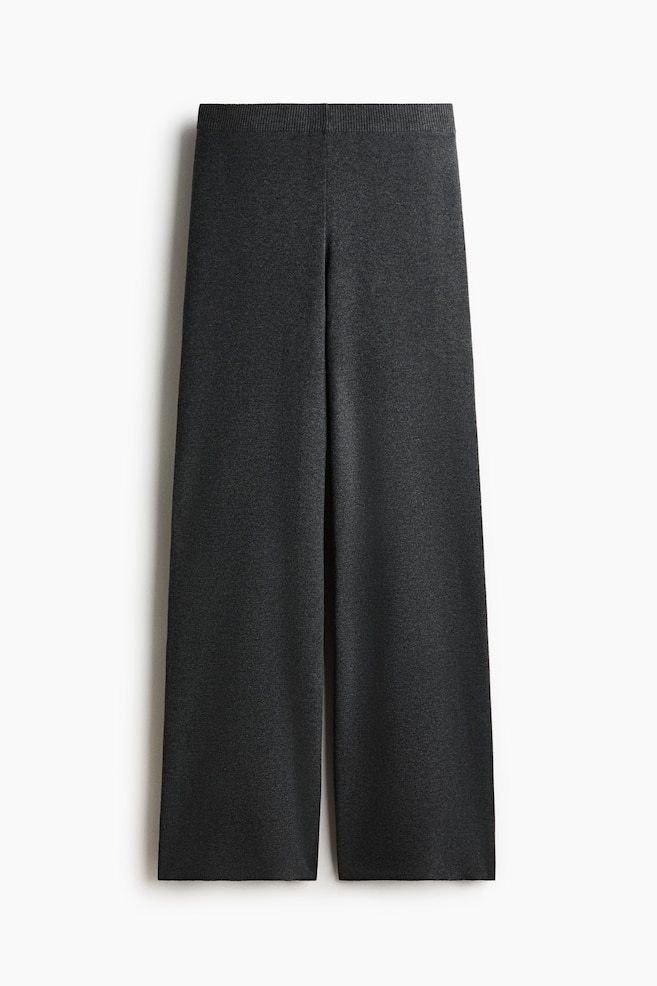 Fine-Knit Pants - Dark gray melange/Black/Dark brown/Navy blue/Light beige melange/Cream - 1