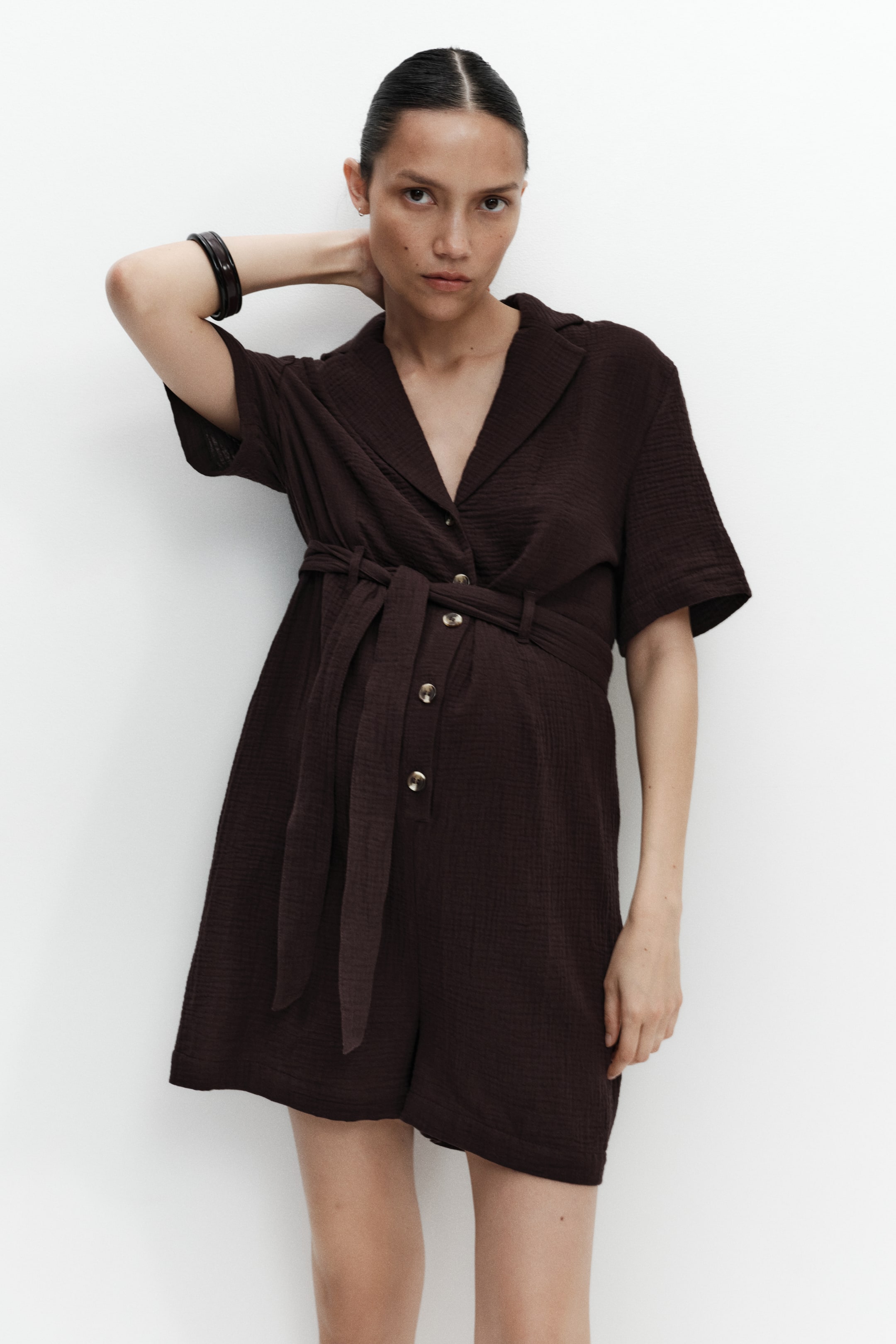 MAMA Cotton Muslin Romper