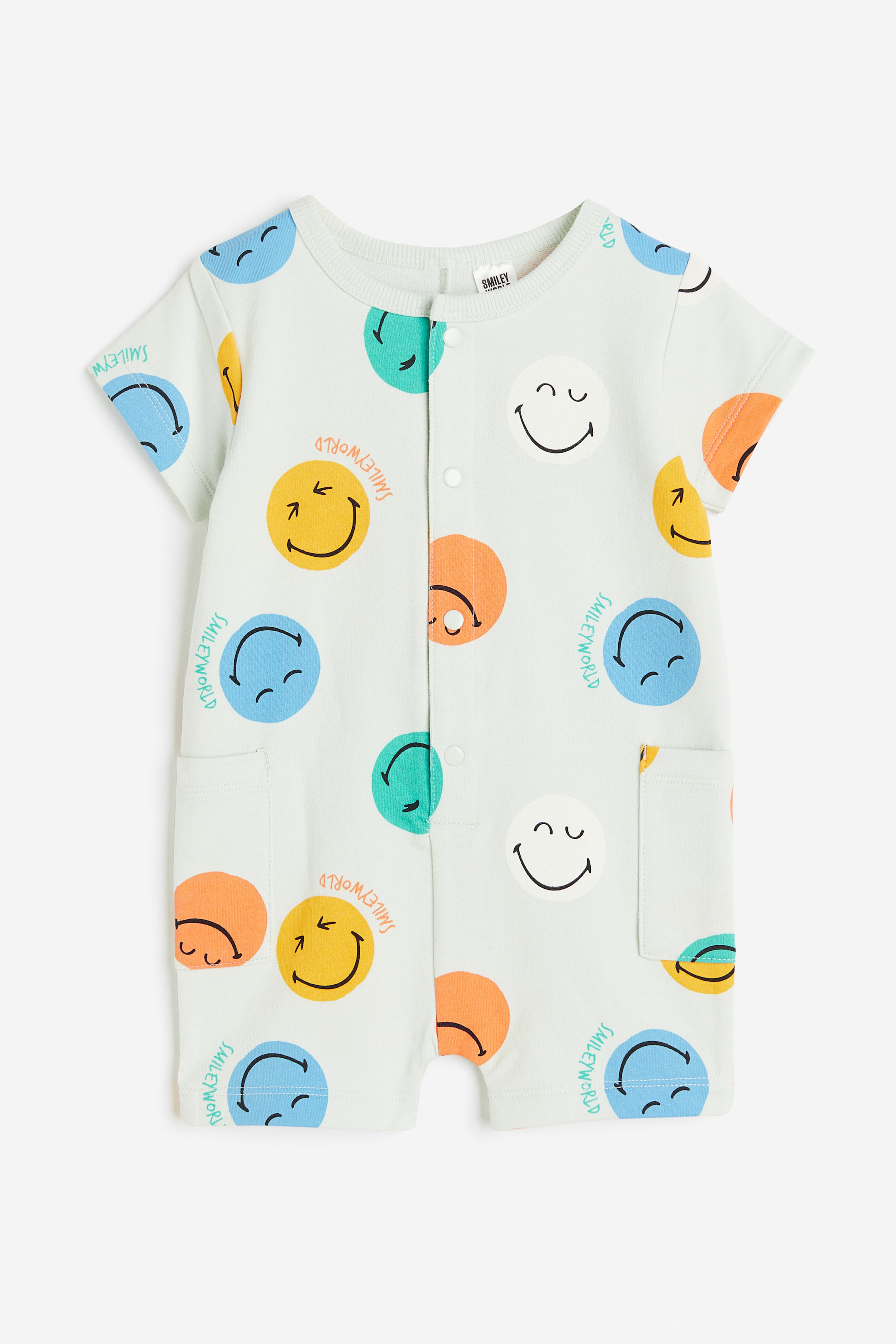 View larger image: Sweatshirt romper suit - Light green/SmileyWorld® - Kids | H&M HK 1