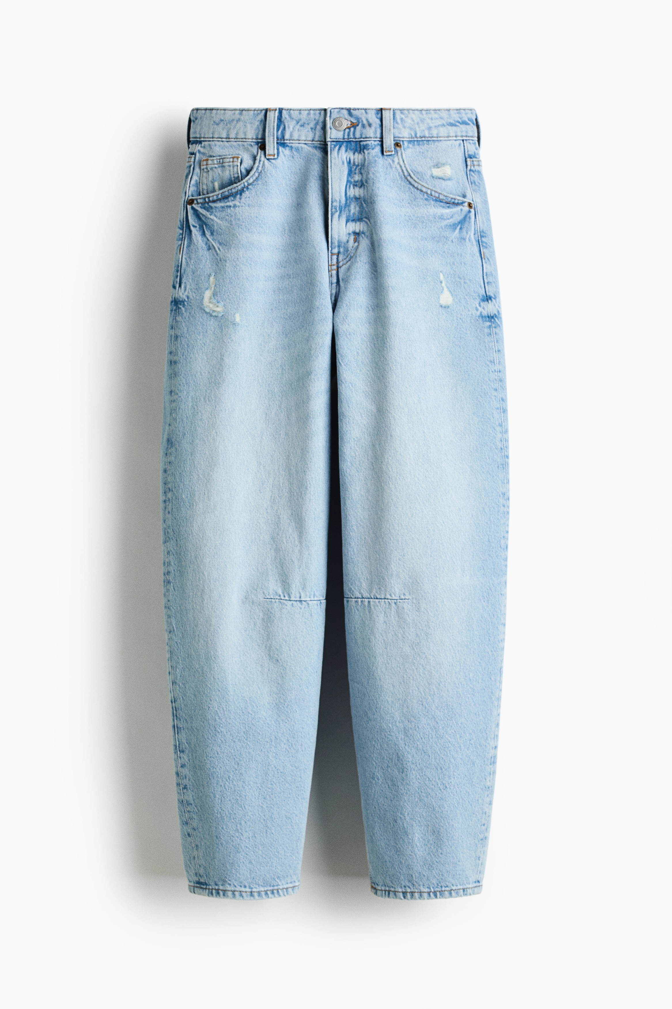 Barrel High Waist Ankle Jeans - Bleu denim clair