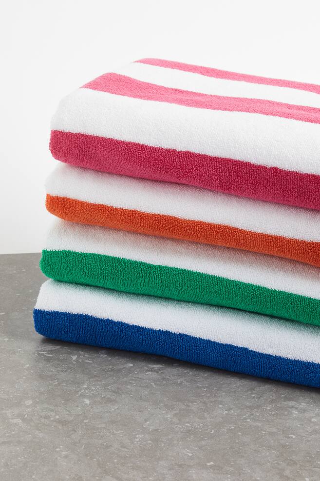 Striped beach towel - Orange/Striped/Pink/White - 5