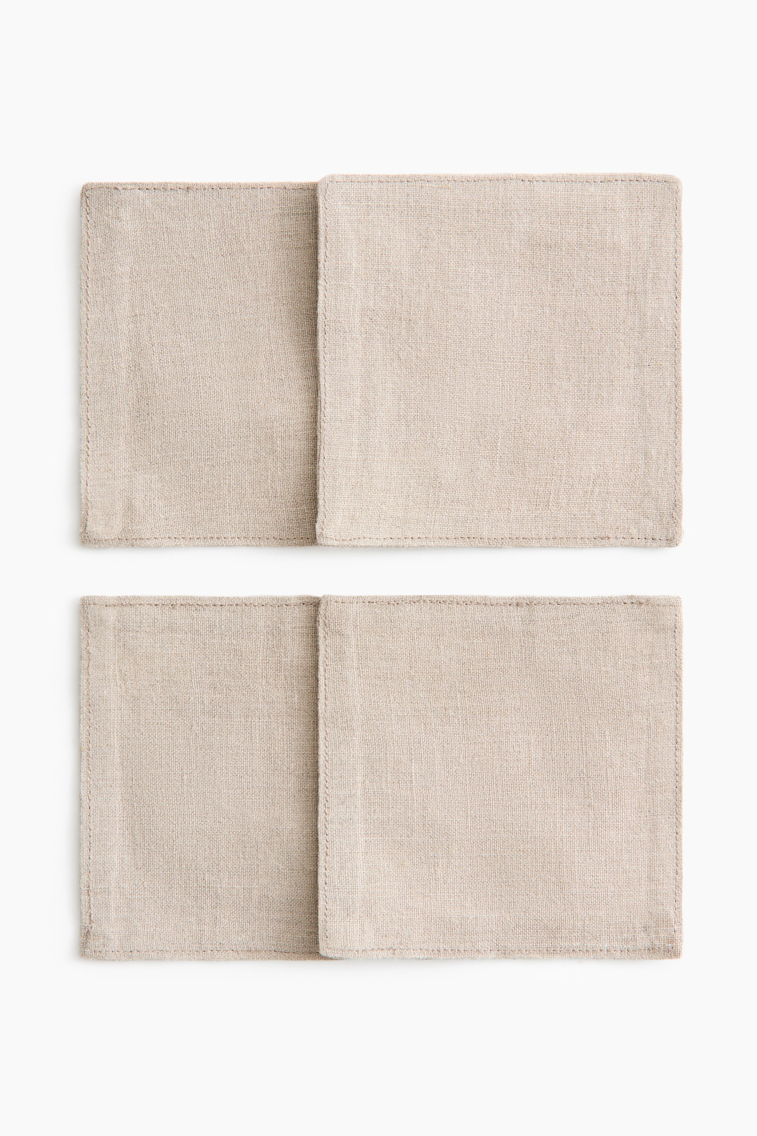 4-pack linen coasters - בז' - 1