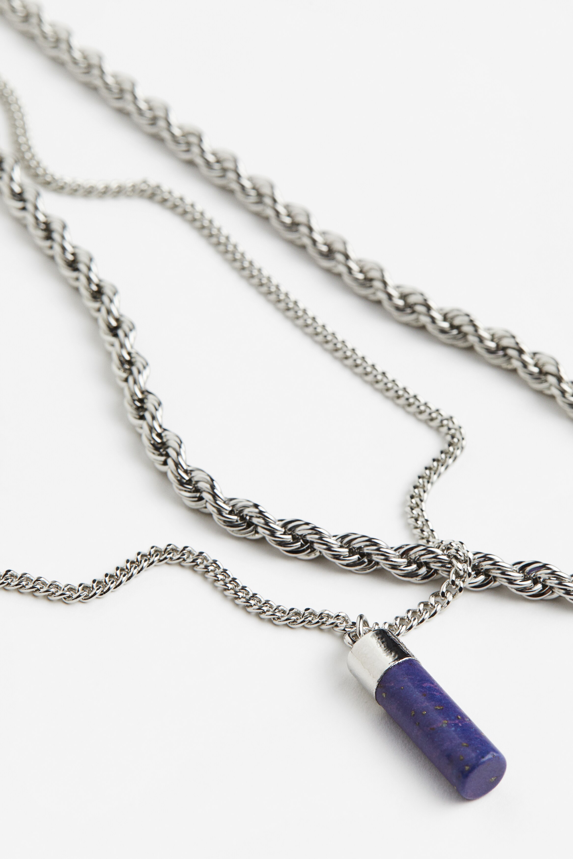 2-pack Necklaces - Silver-colored/blue - Men | H&M US