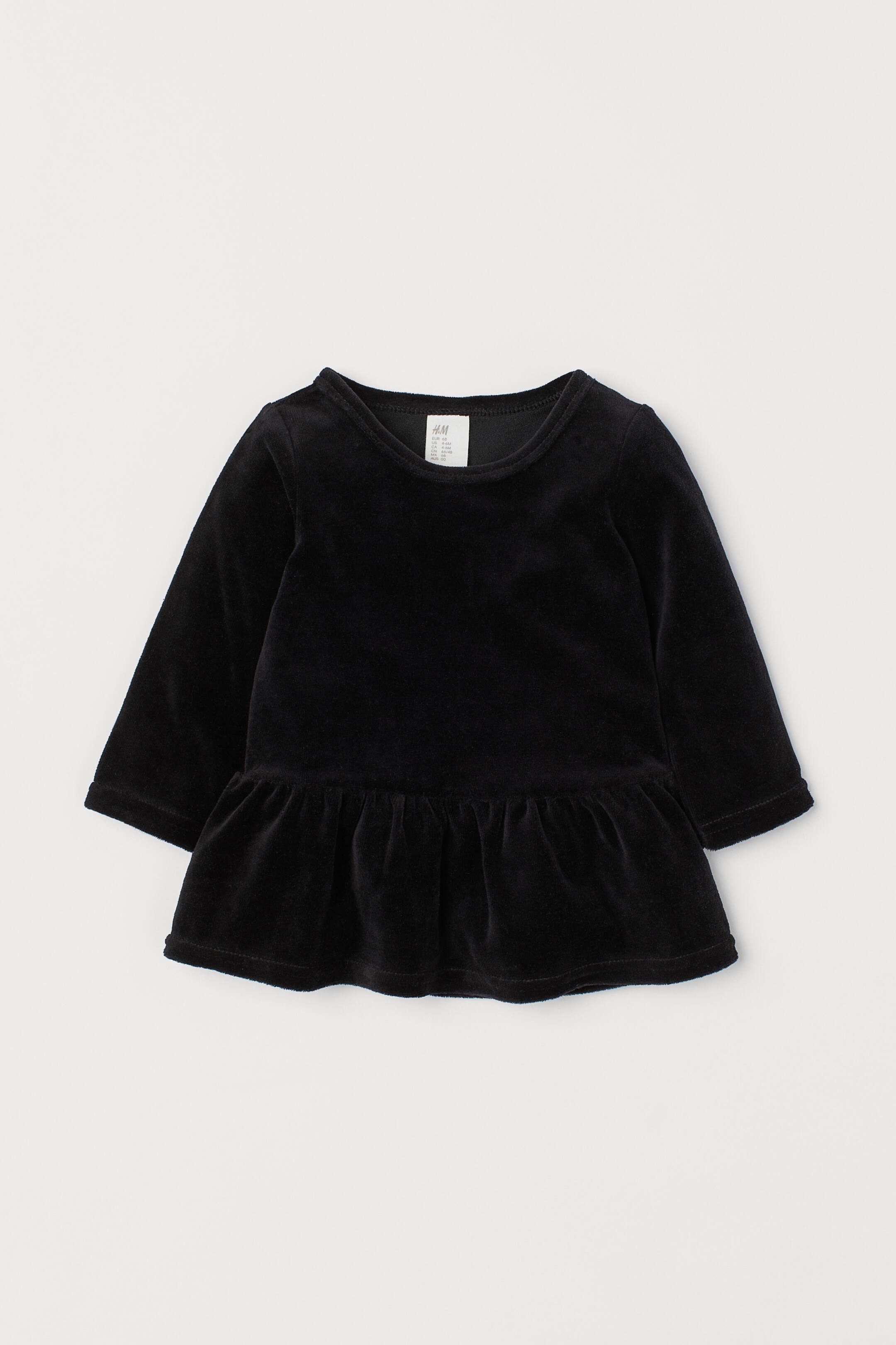 查看大圖: 絲絨洋裝 - 黑色 - Kids | H&M 1