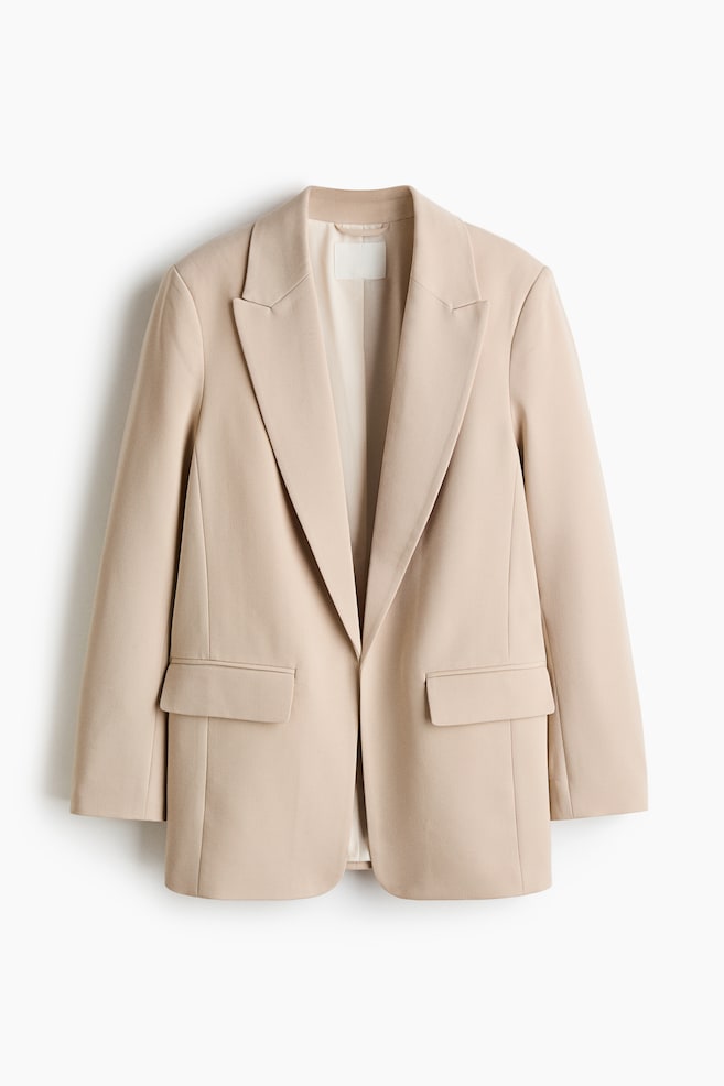 Blazer sans fermeture - Beige clair/Bleu pigeon - 1