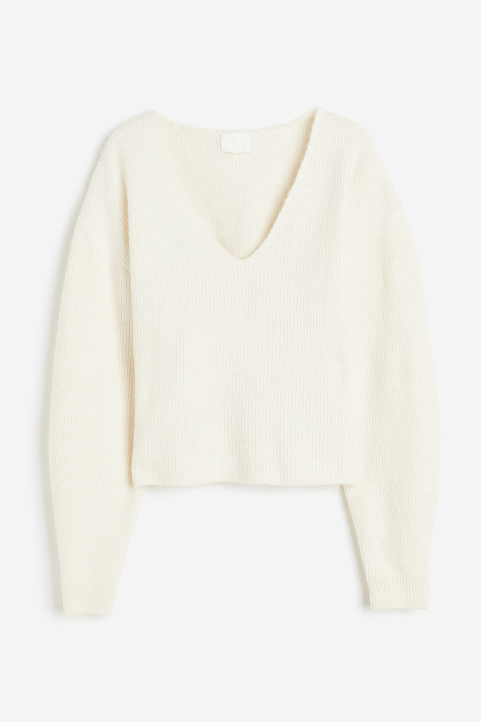 V-neck Sweater - Cream - 1