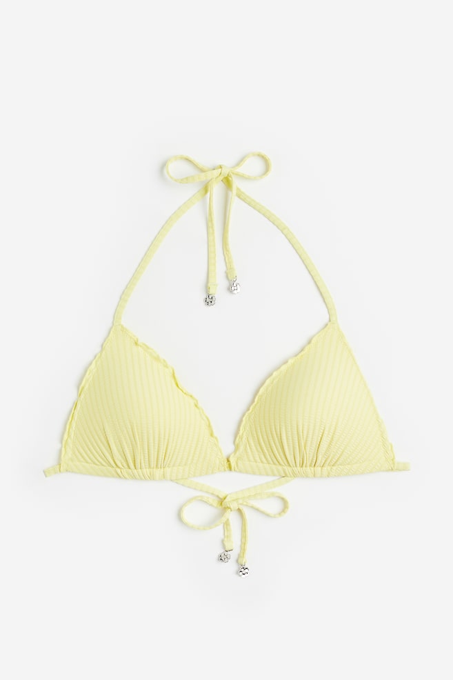 Push-up triangle bikini top - Light yellow/Light blue - 2