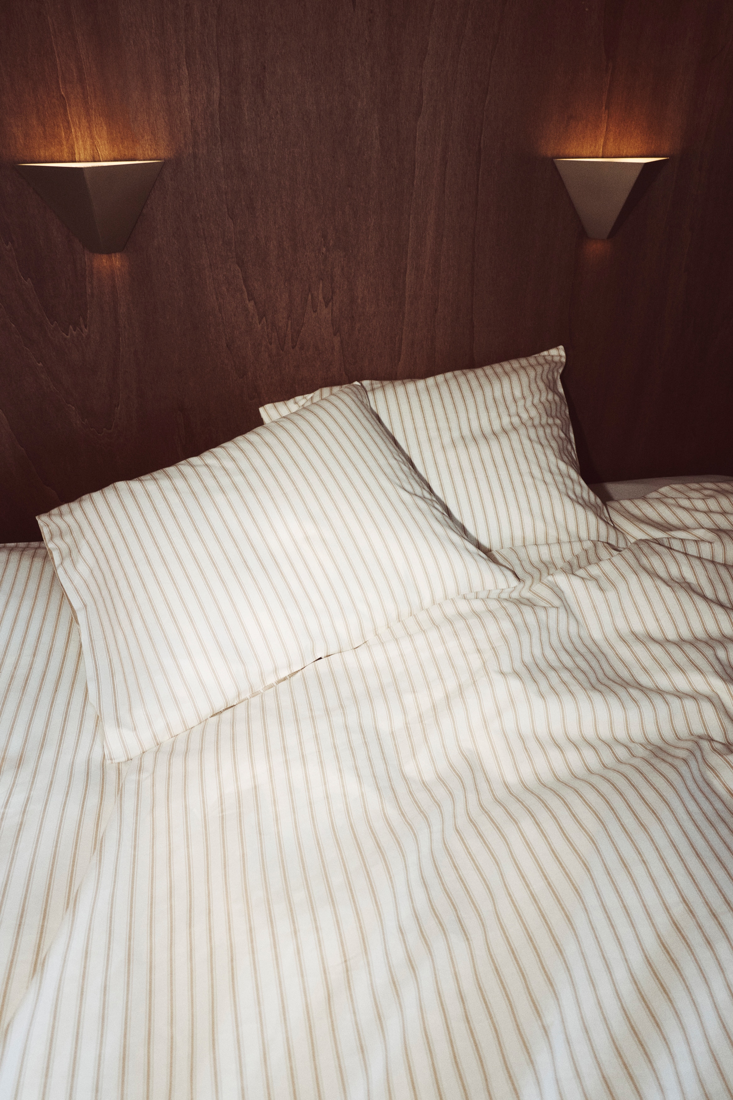 Set de funda de duvet King/Queen/Matrimonial rayas - Beige/Franjas
