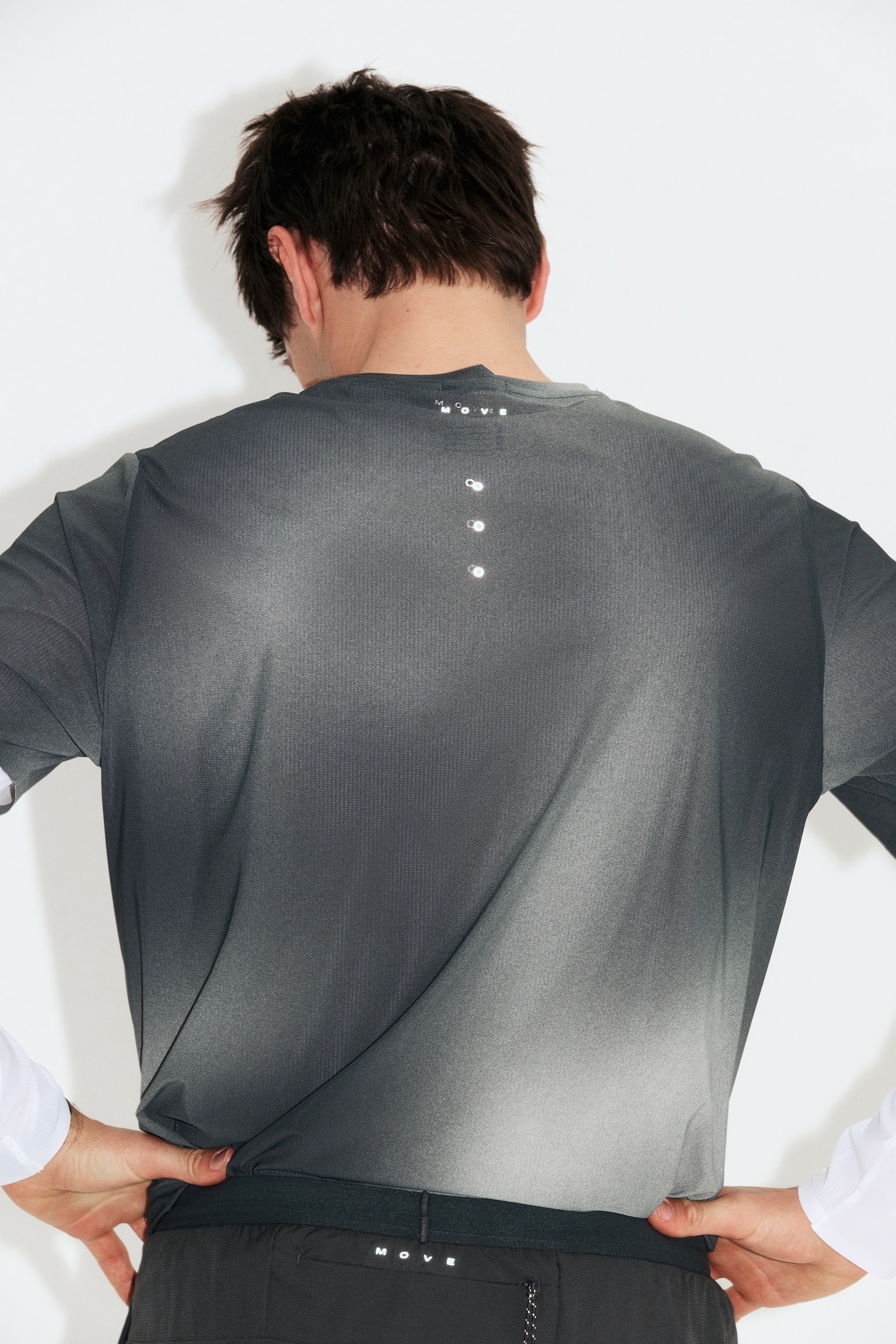 Lightweight Cooling Running T-shirt - Dark grey/White/Dark grey/Light dusty green - 6