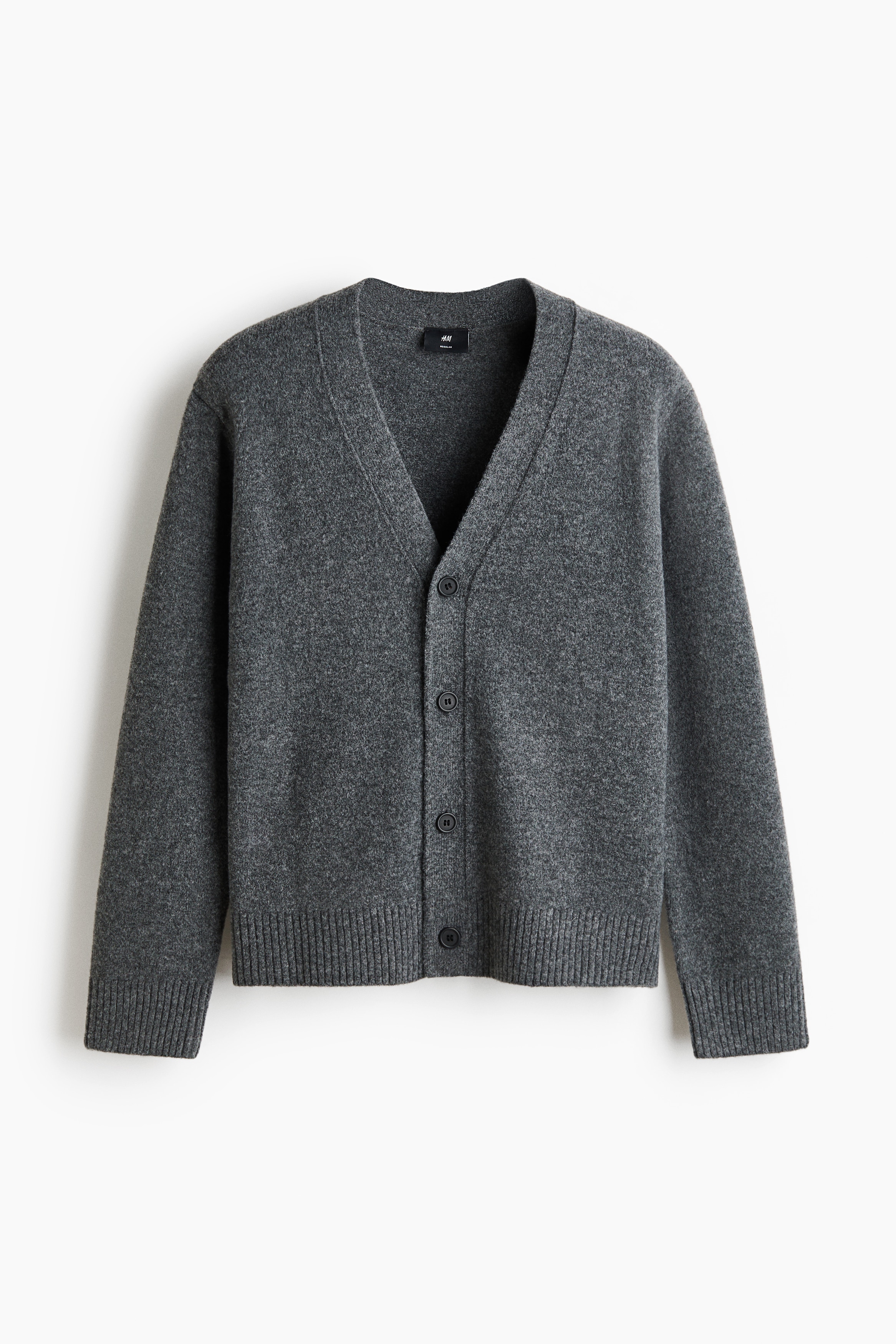 Cardigan in Regular Fit - Dunkelgraumeliert/Schwarz/Dunkelbraun