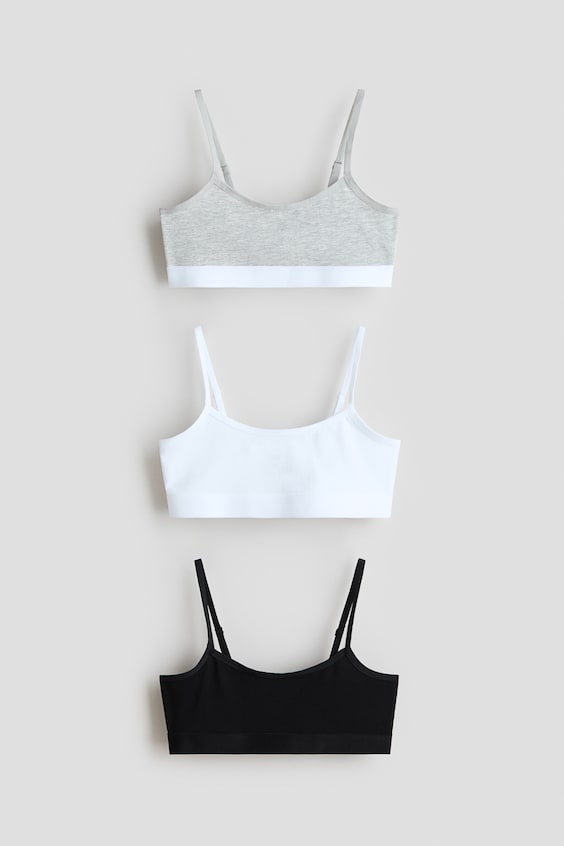 Детские топы H&M 3-Pack Cotton Short Tops