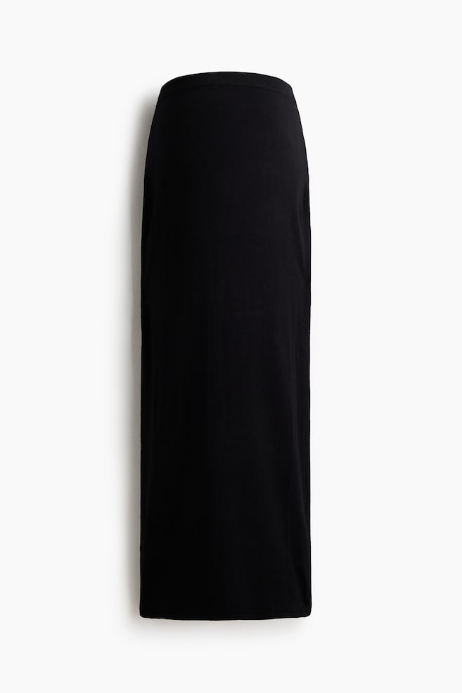 MAMA Fine-knit skirt - Negro/Burdeos - 1