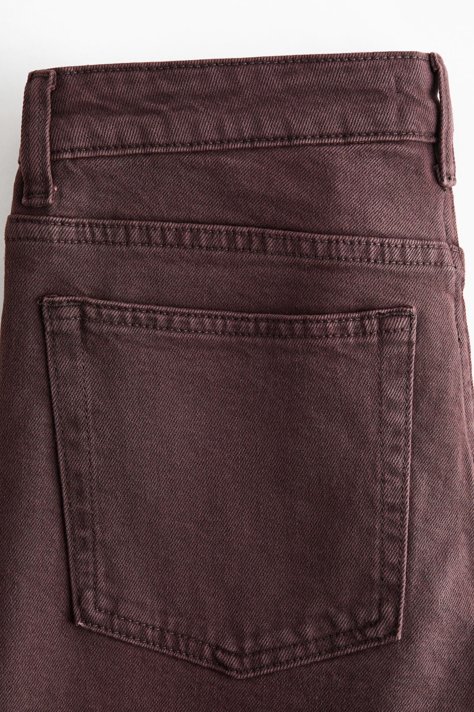 Женские джинсы H&M Straight Regular Waist, цвет: Бордовый — фото 7