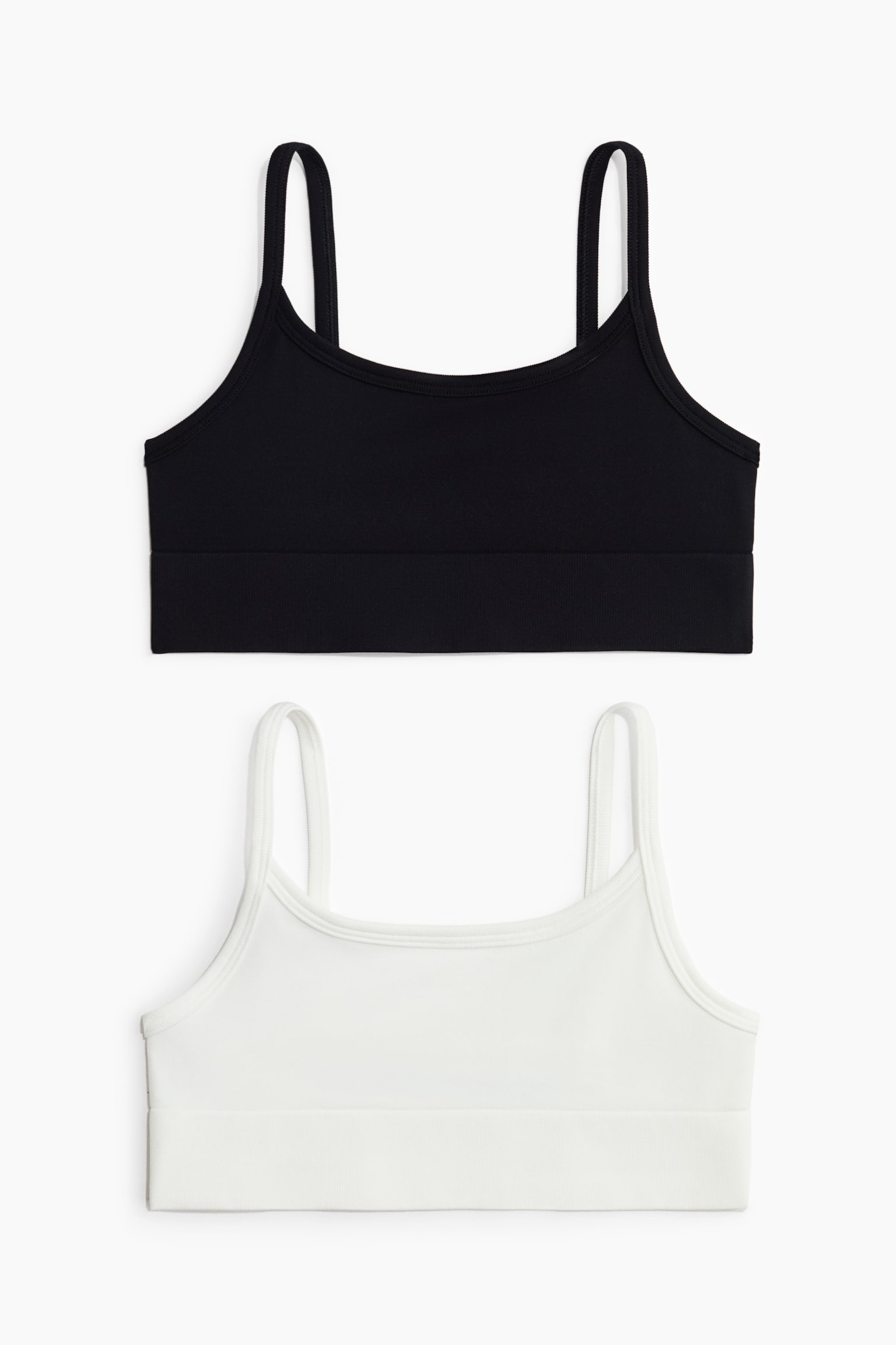 2-pack Tops deportivos Seamless con DryMove™ - Negro/Blanco