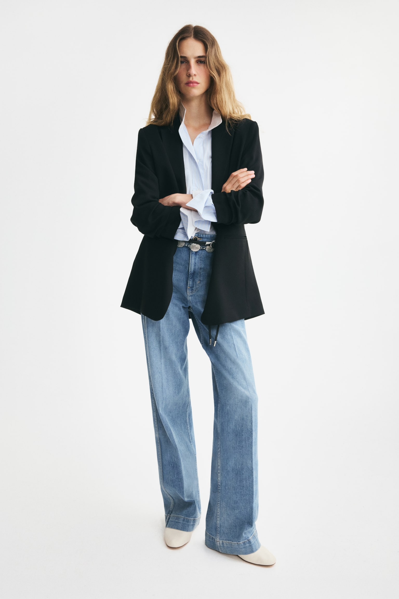 Женская куртка H&M Gathered-Sleeve, цвет: Чёрный — фото 3