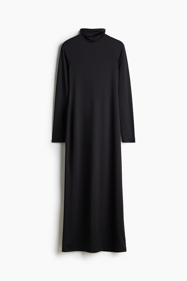 Turtleneck bodycon dress - Black - 1