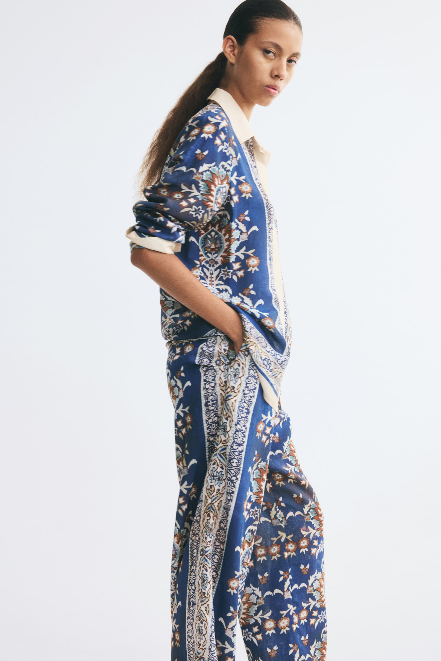 Женские брюки H&M Viscose-Blend Pull-On, цвет: Синий — фото 4