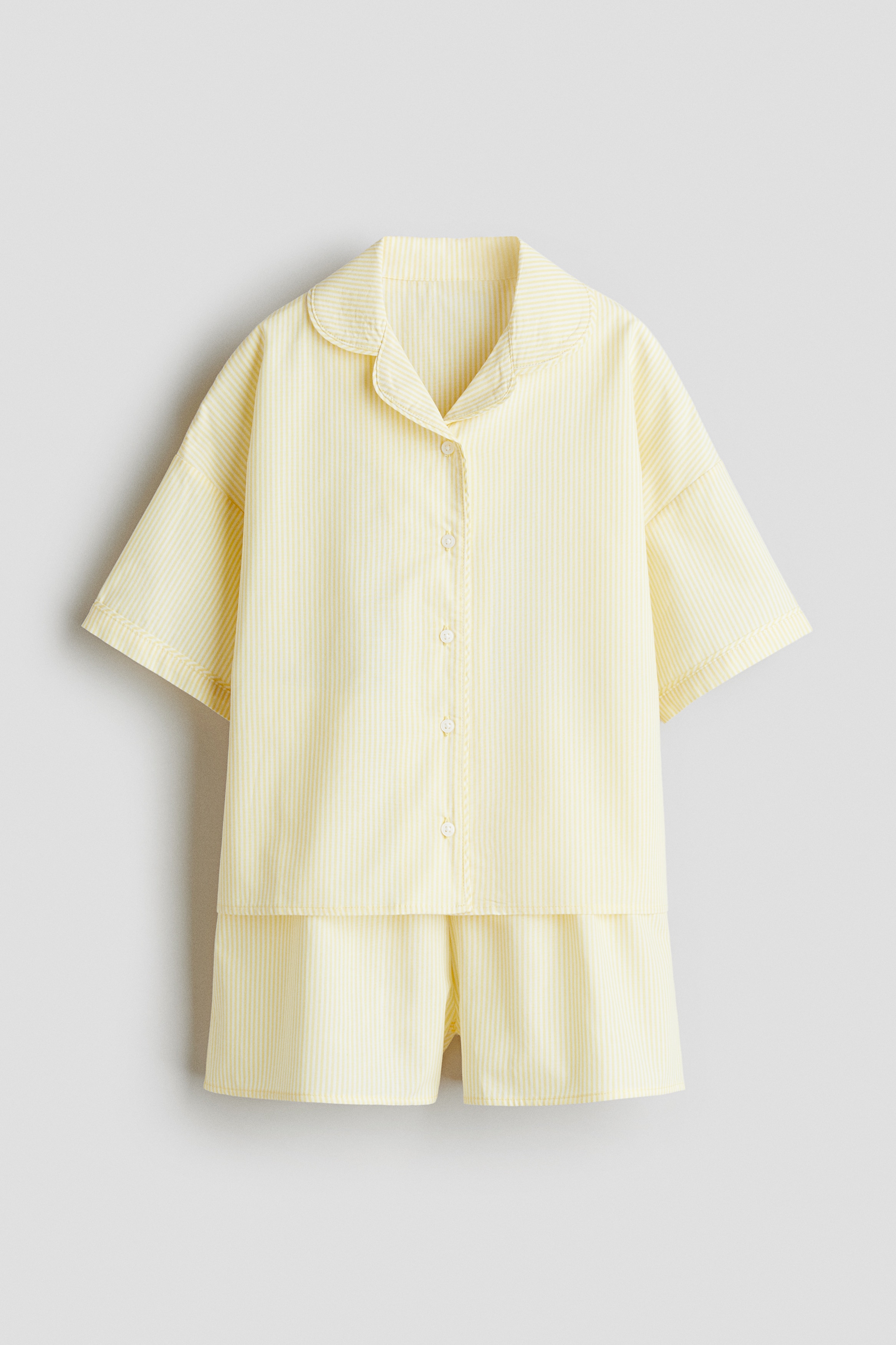 Pijama en popelina de algodón - Amarillo claro