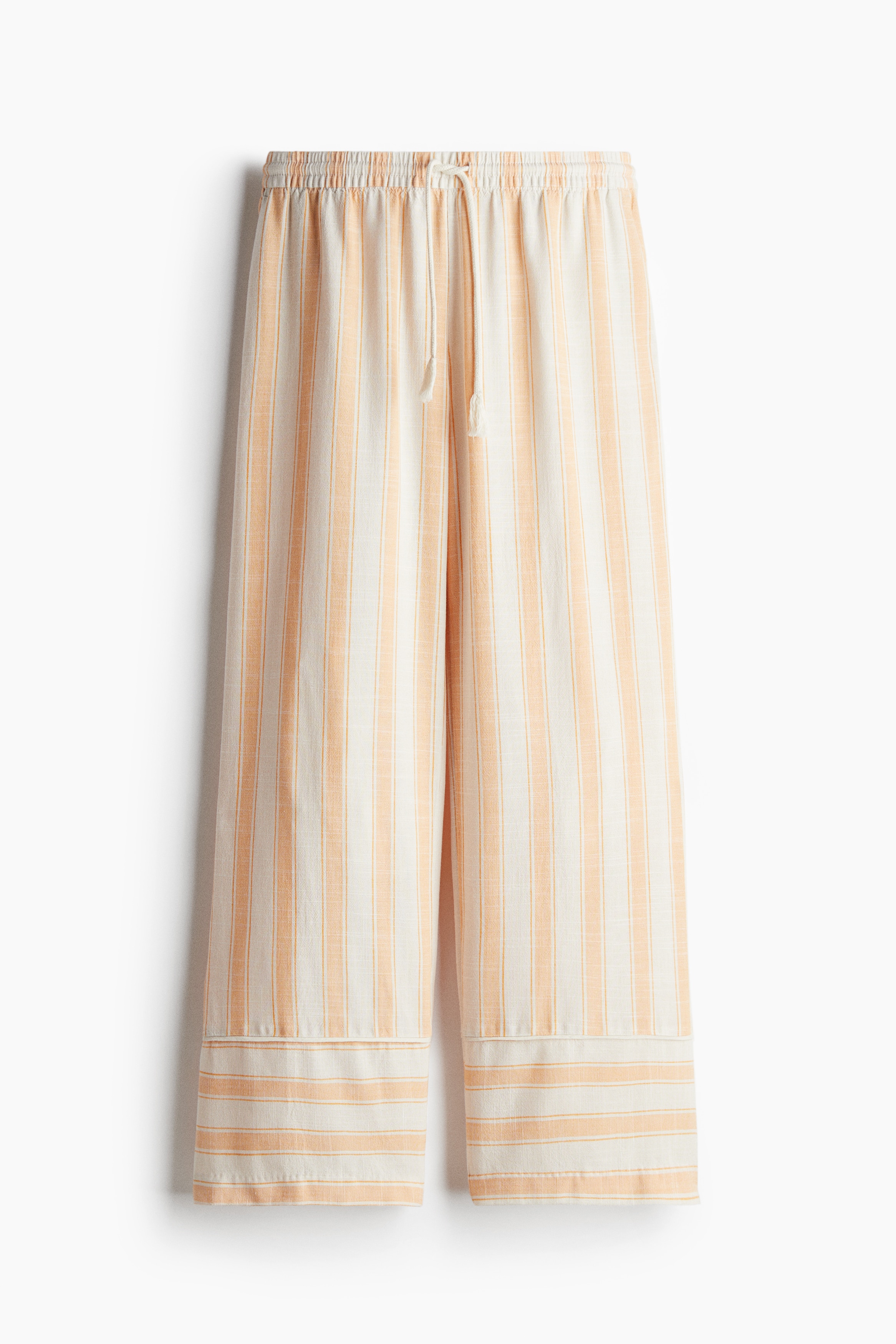 Rak byxa med dragsko - Ljusorange/Randig/Ljusblå/Randig