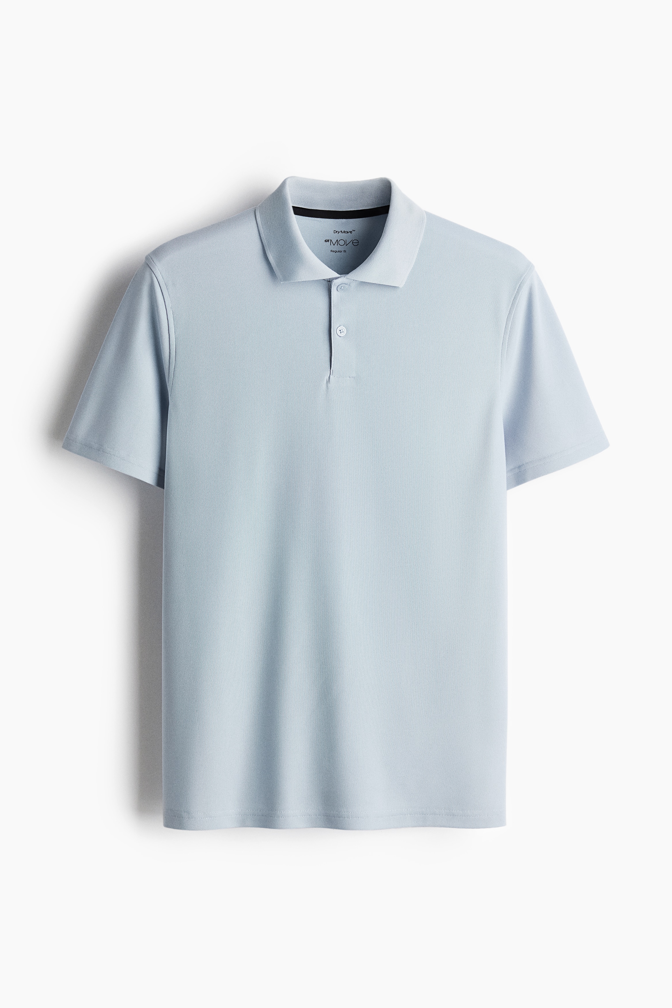 Regular Fit Piqué Sports Shirt - Light blue/White/Navy blue