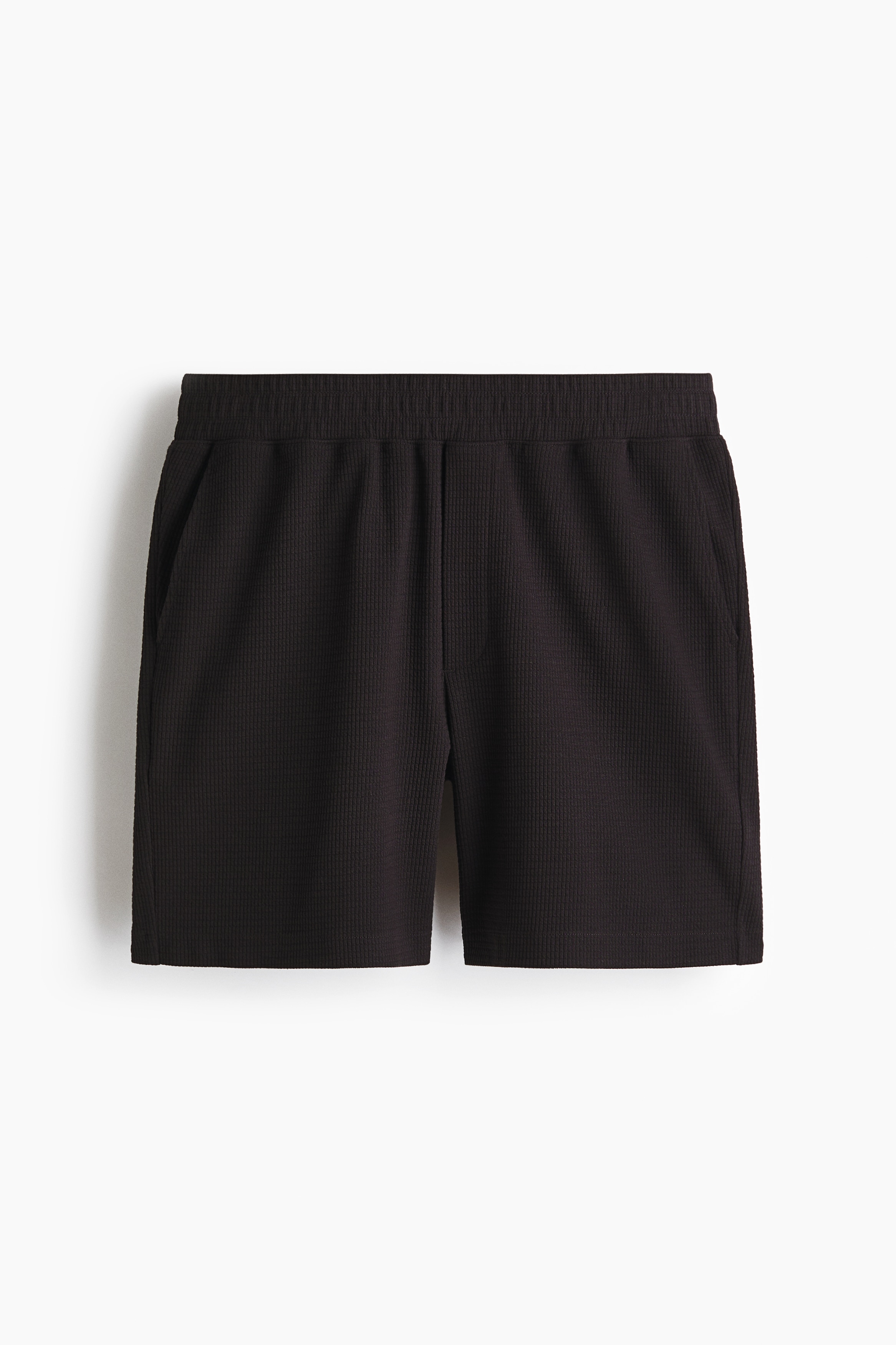 Textured jersey shorts - Black/White