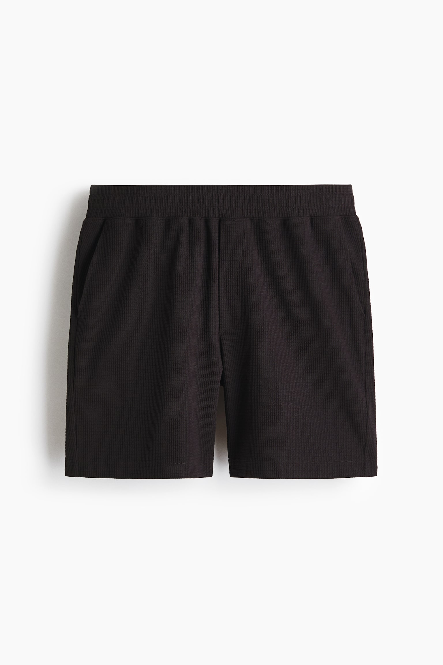 Textured Jersey Shorts - Black/White - 1