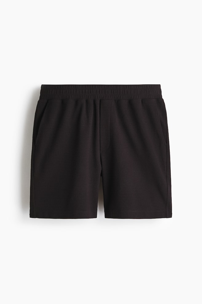 Shorts en punto texturizado - Negro/Blanco - 1