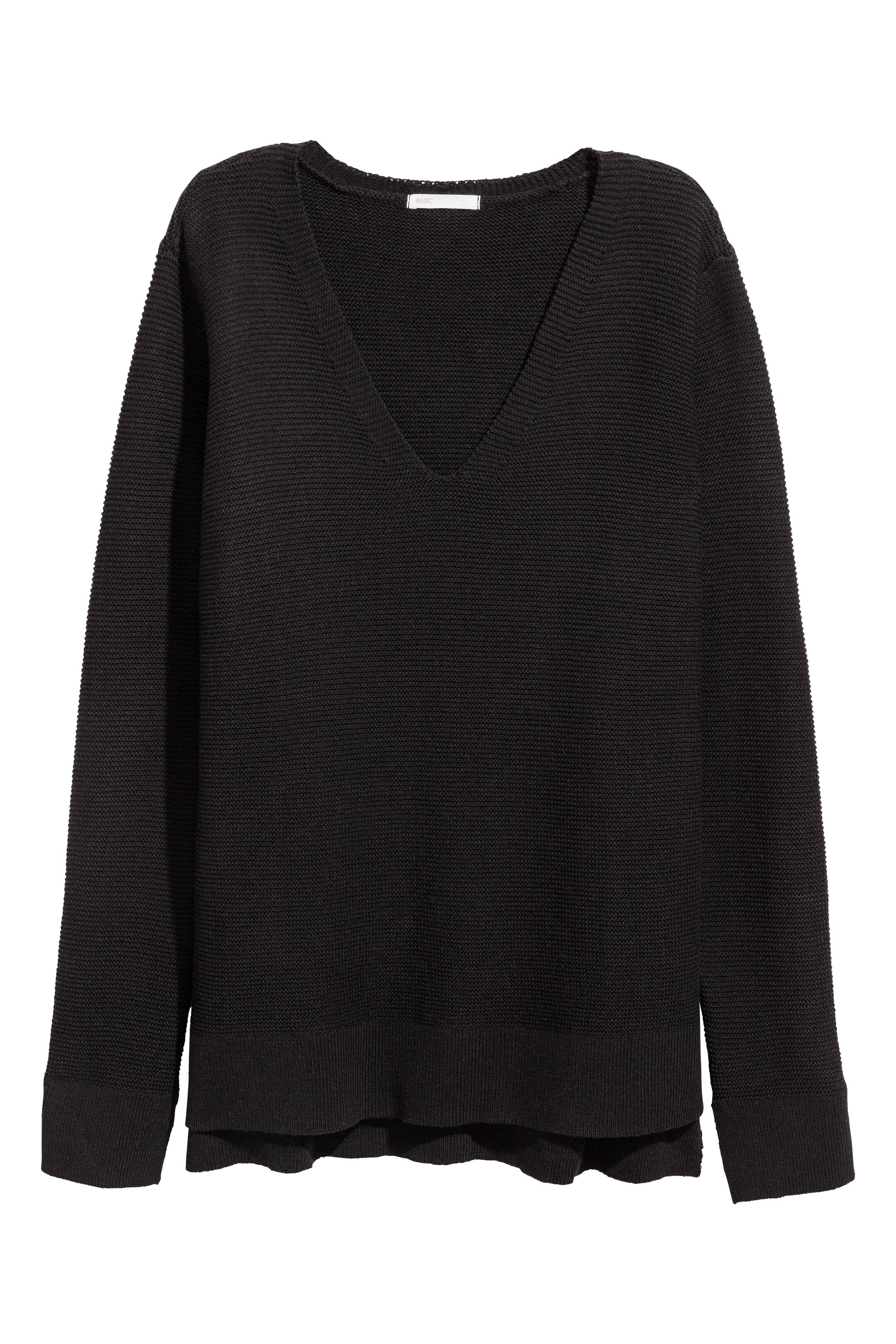 Agrandir l'image: Pull au point mousse - Noir - FEMME | H&M FR 1