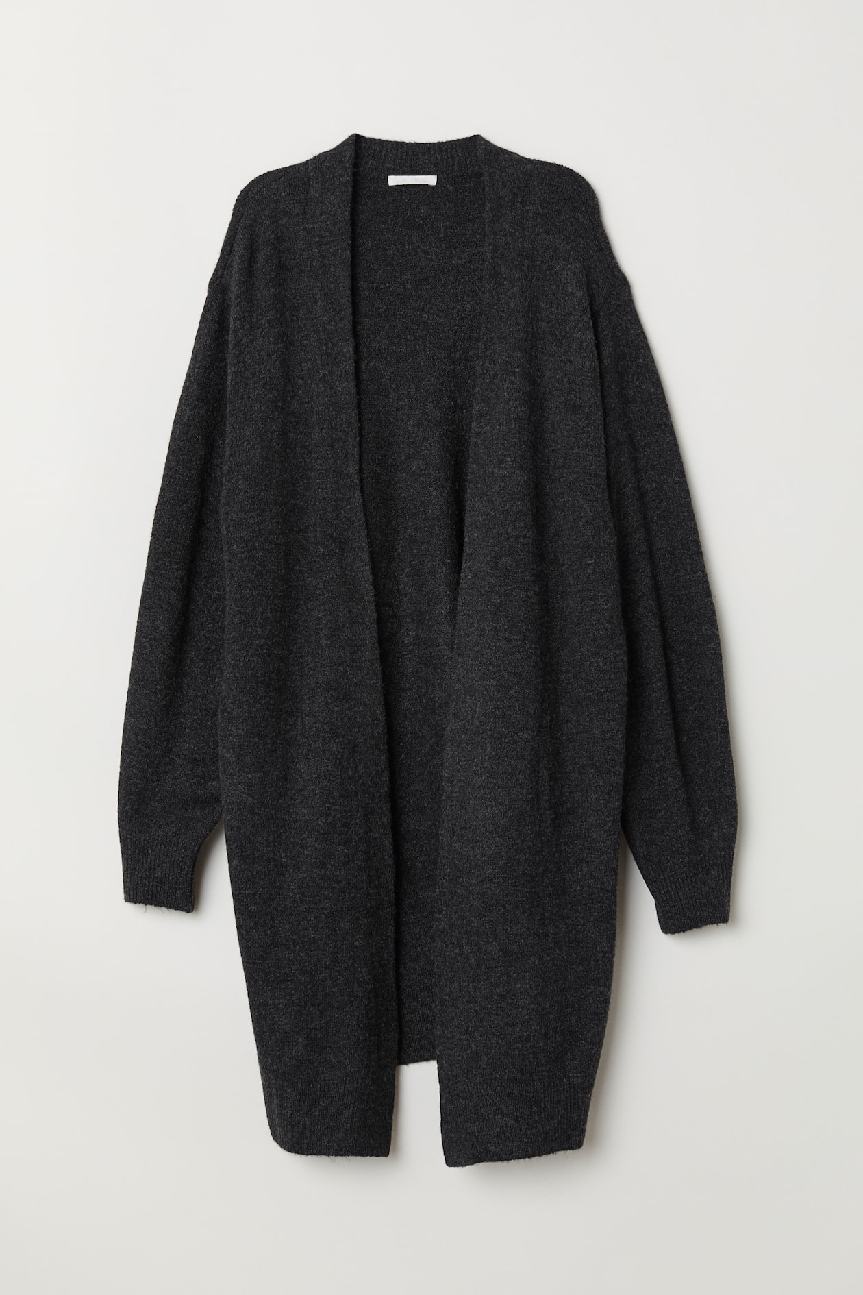 Long cardigan - Long sleeve - Long - Dark grey marl - Ladies | H&M GB