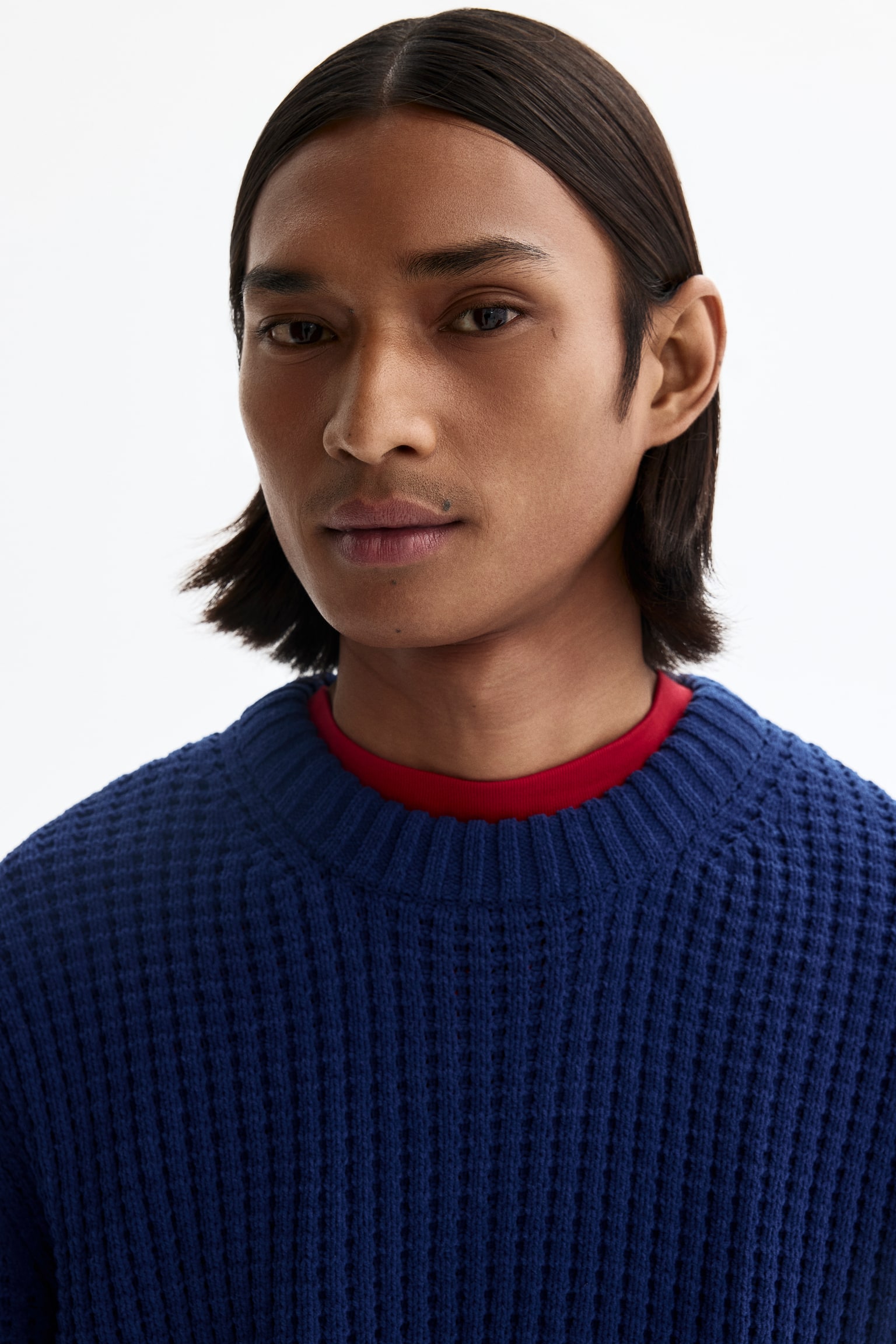 Regular Fit Jumper - Dark blue/Cream/Khaki green - 3