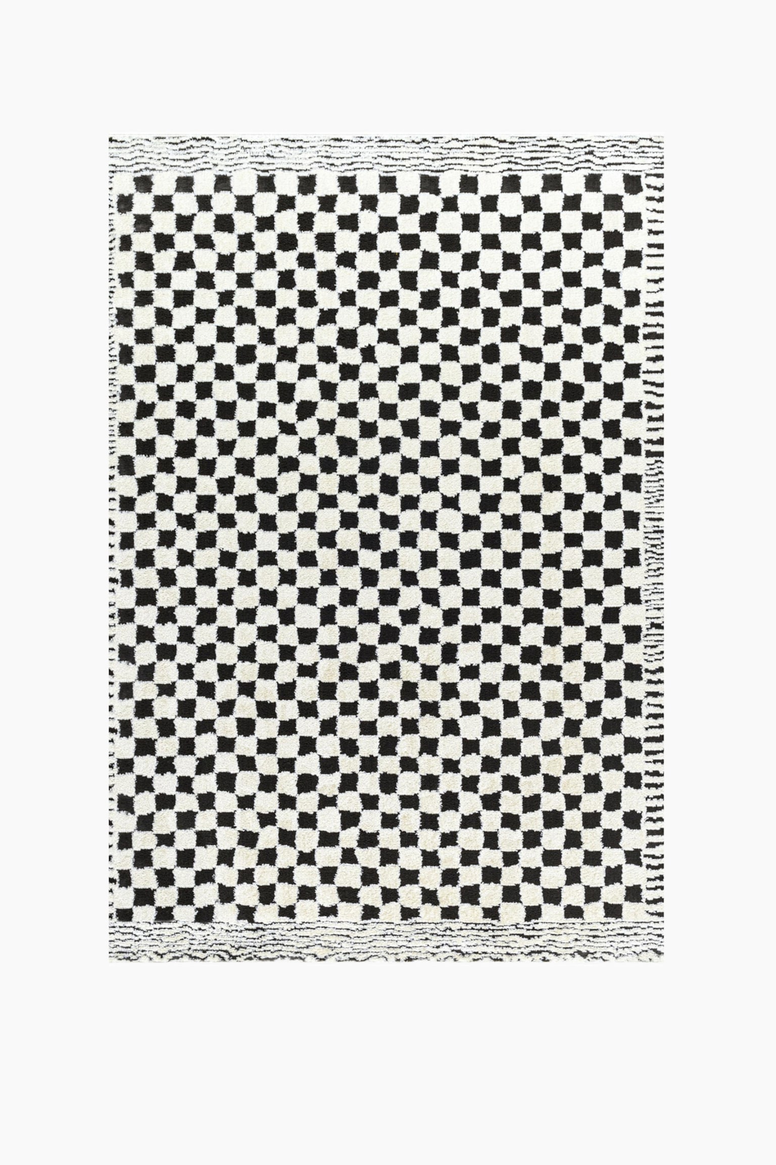 Ekta Skandi Checkered Area Rug - Ivory, Black - 2