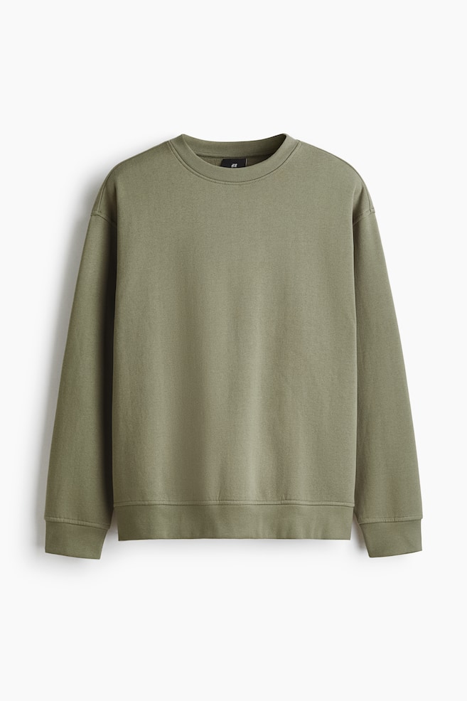 Loose-Fit Sweatshirt - Dusty khaki green/Dark blue/Light blue/Pink/Black/White/Green/Brown/Brown/Dark gray/Green/Gray melange - 1