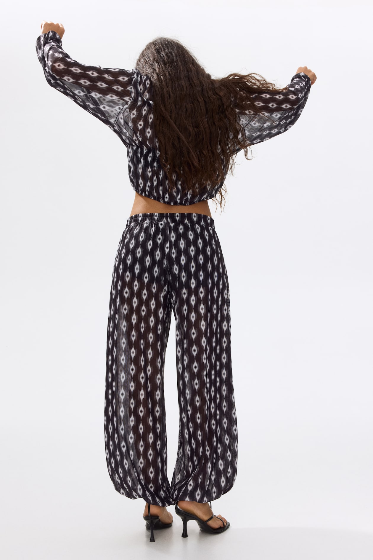 Mesh Balloon-Leg Pants - image 4
