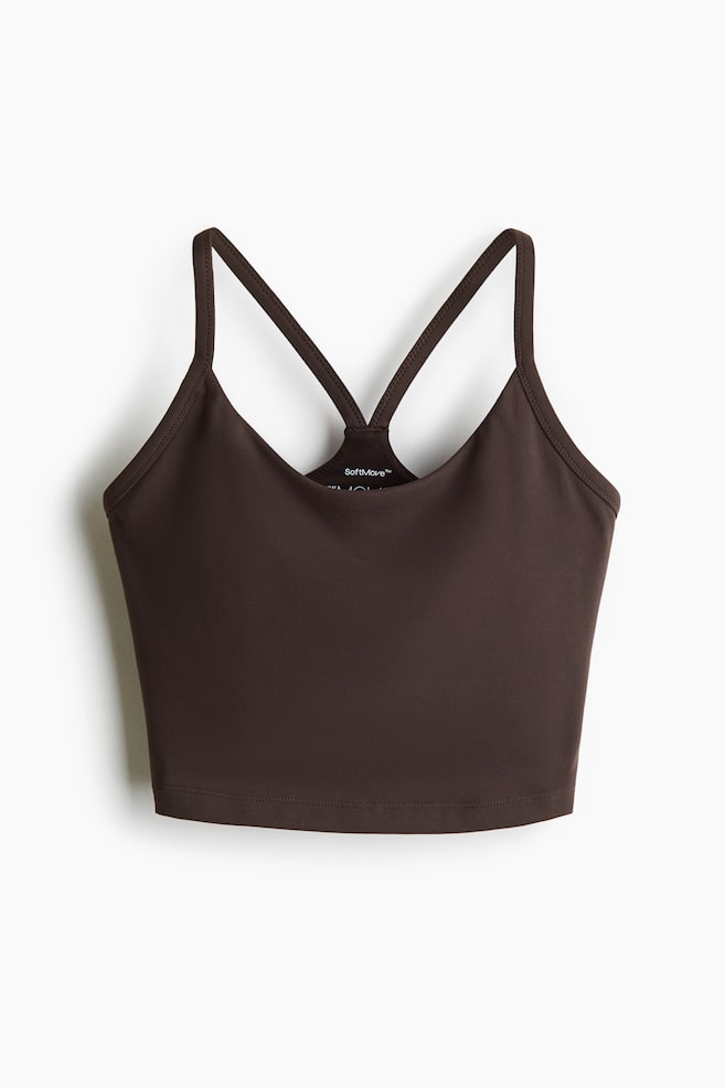 Yoga-BH mit SoftMove™ Medium Support - Braun/Cremefarben - 1