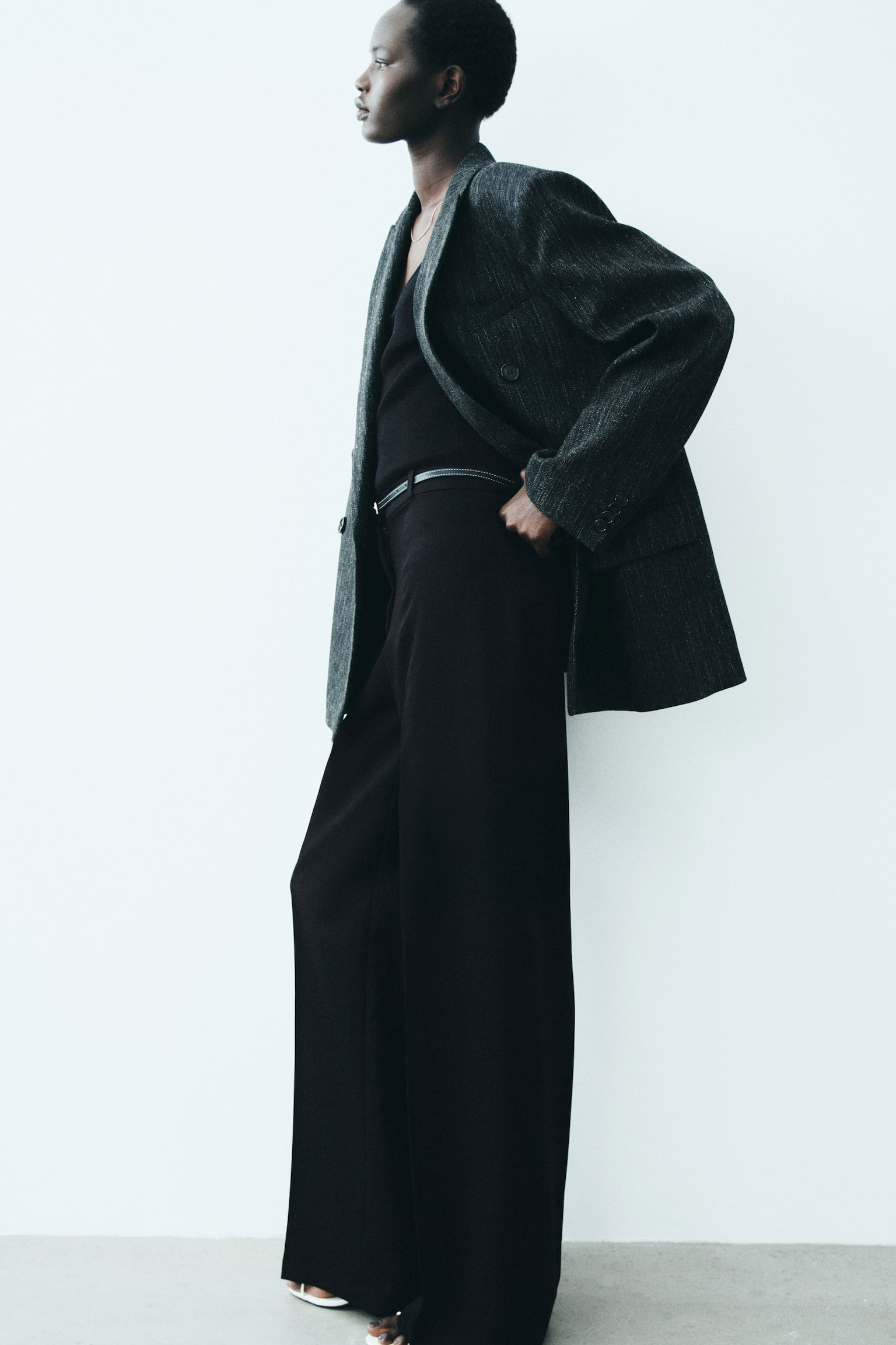 Широкі класичні штани - Чорний/Темний іржаво-коричневий/Синій/Світло-бежевий - 3